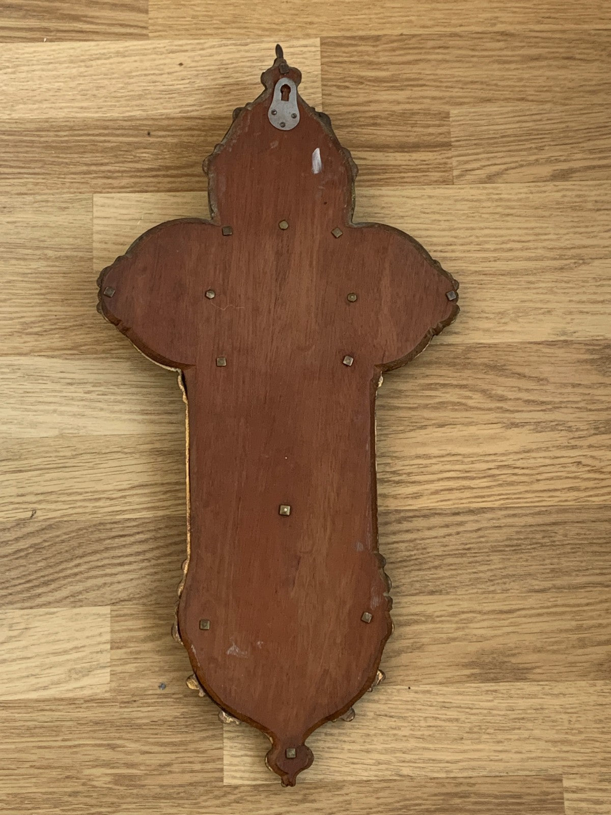 Antique French Gothic Revival Mahogany & Bronze Crucifix, Late 19th/Early 20th C