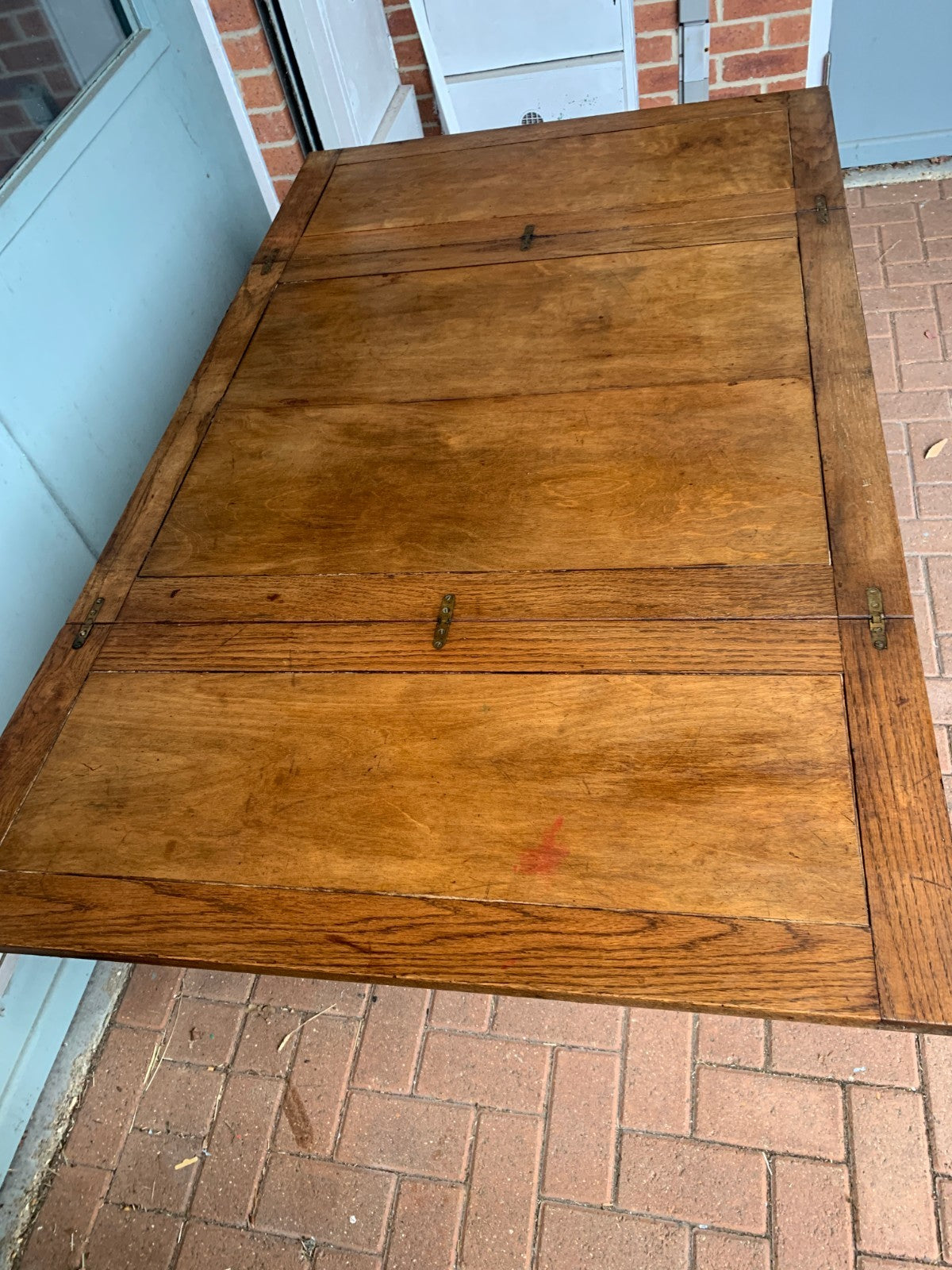 Antique Arts & Crafts Mission Oak Extending Dining Table (Draw Leaf Fold Out)