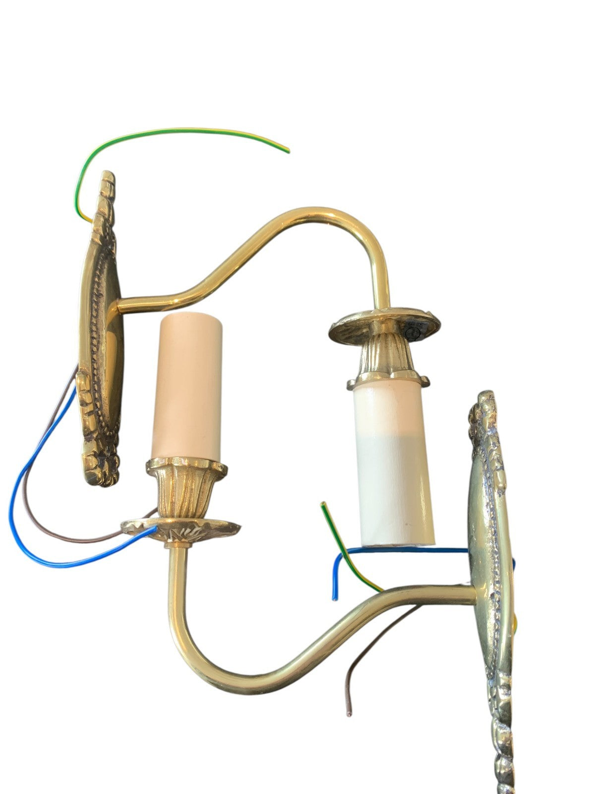 Pair of Impex Lighting ‘Georgian’ Brass Single Wall Lights – Light Bronze Finish