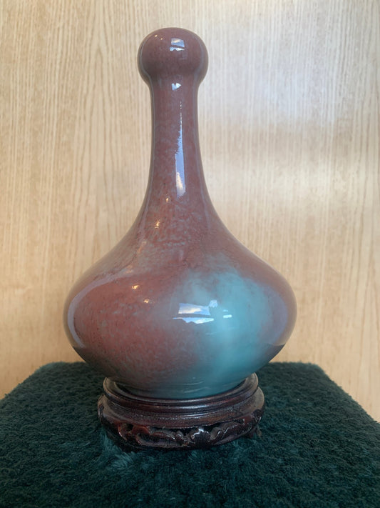 Beautiful Antique Chinese Flambé Glazed Porcelain Bottle Vase Late Qing (1900's)