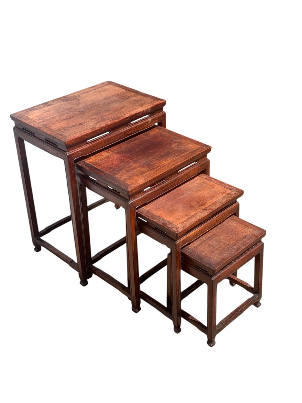 Antique Chinese Qing Dynasty (Tongzhi 1856-1875) Nest of Four Hardwood Tables