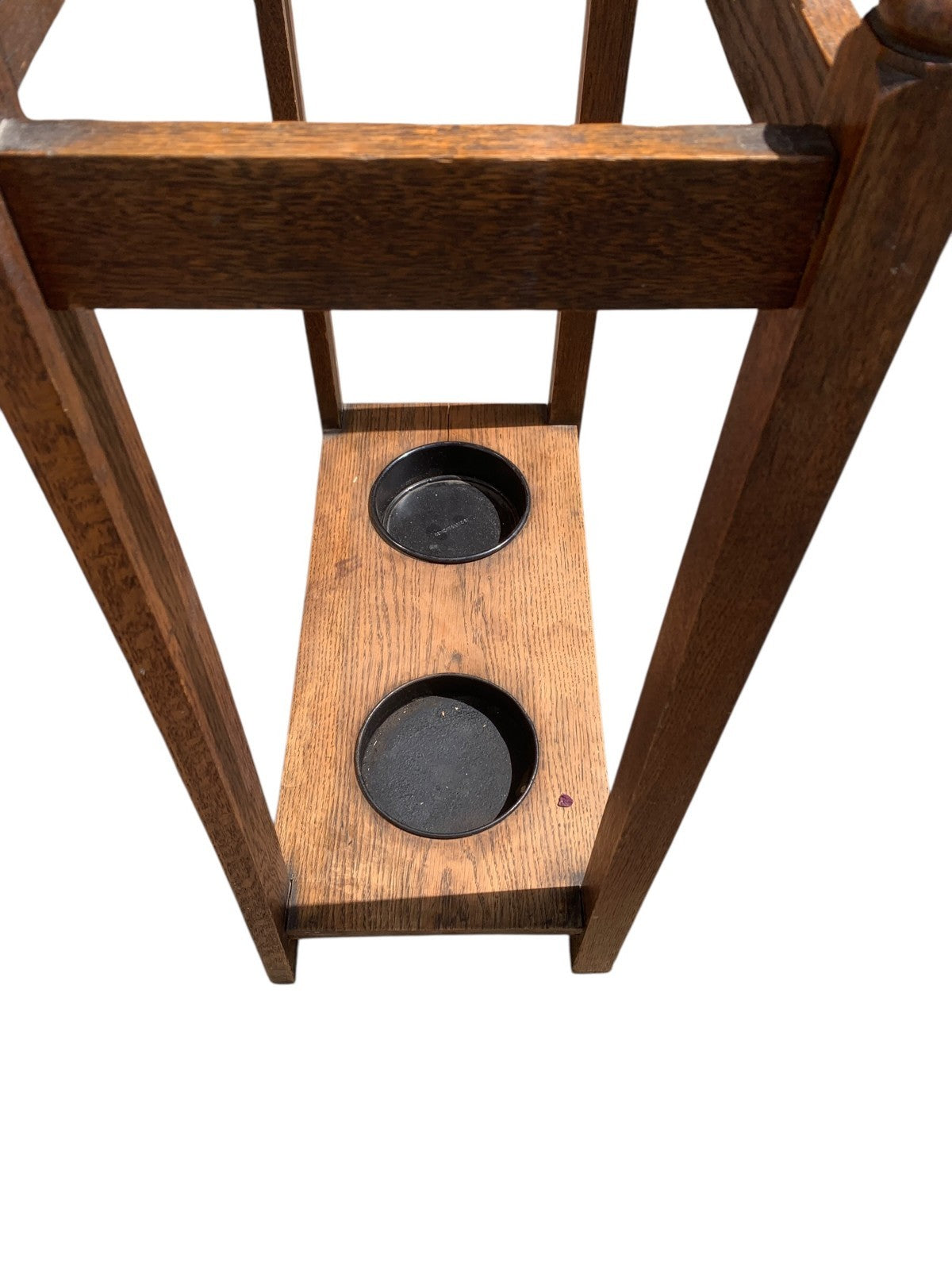 Antique Arts & Crafts Tall Oak Hall Stand Edwardian Umbrella Coat Rack  c.1900