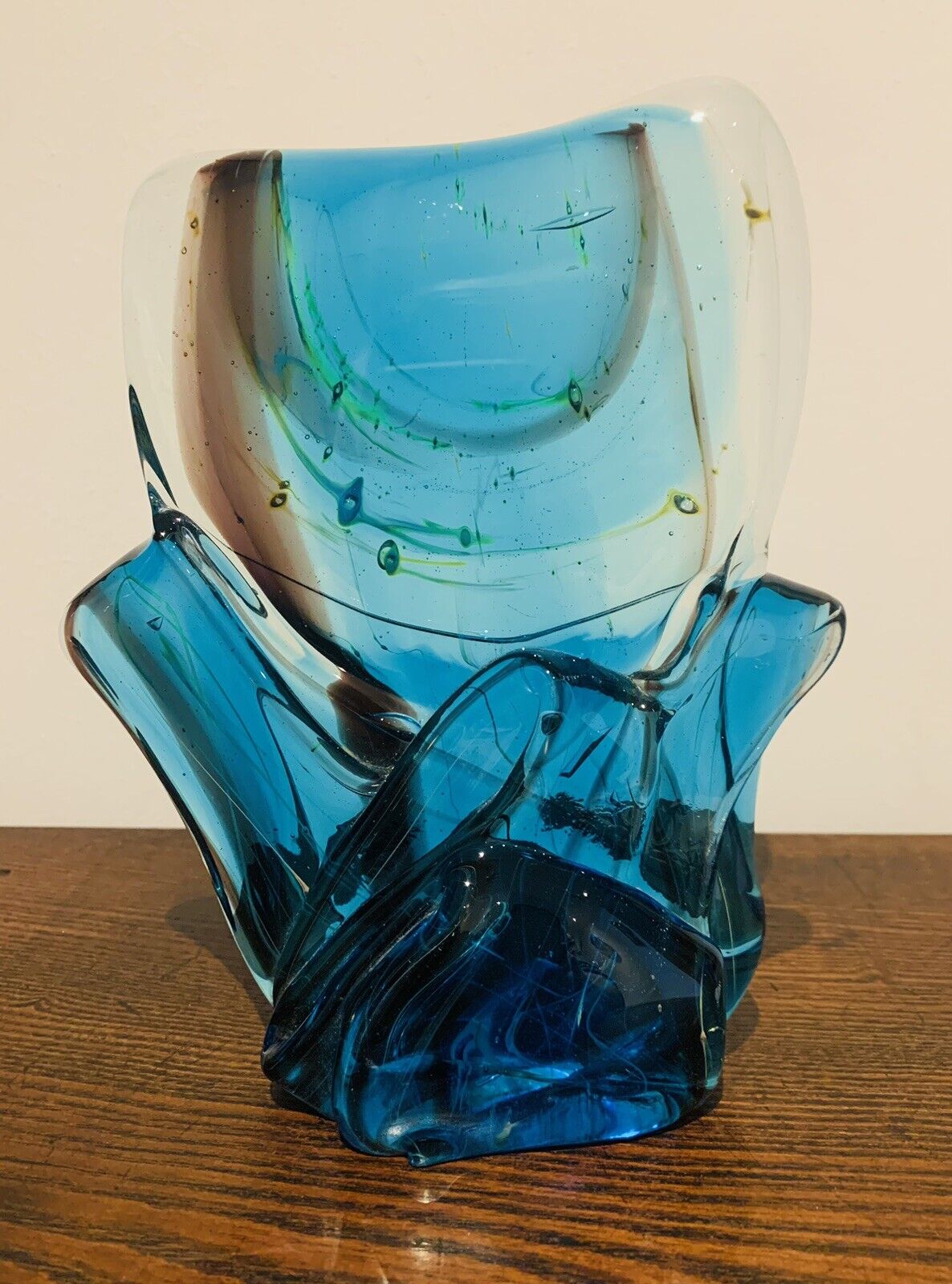 Mdina Vintage 'Sea & Sand Collection' Freeform Glass Sculpture (MCM)