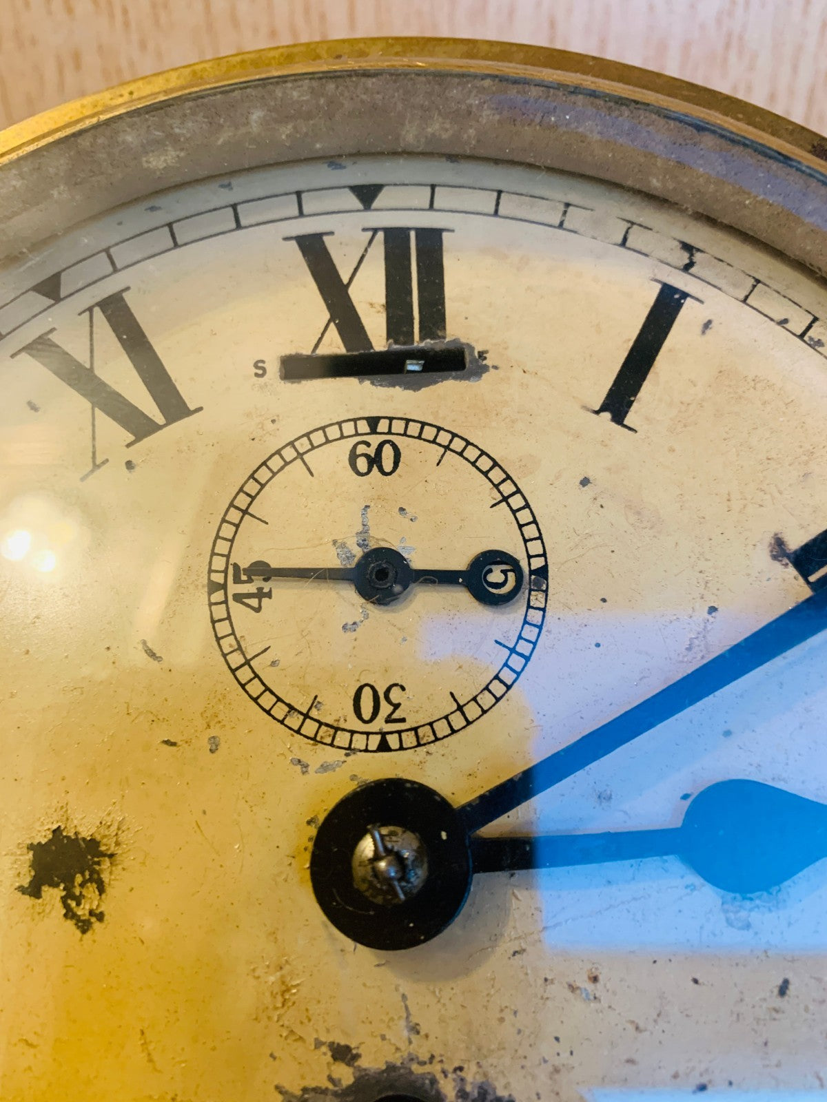 Pre-1867 Antique Brass Bulkhead Clock by Cooke, Hull, precursor to B.Cooke & Son