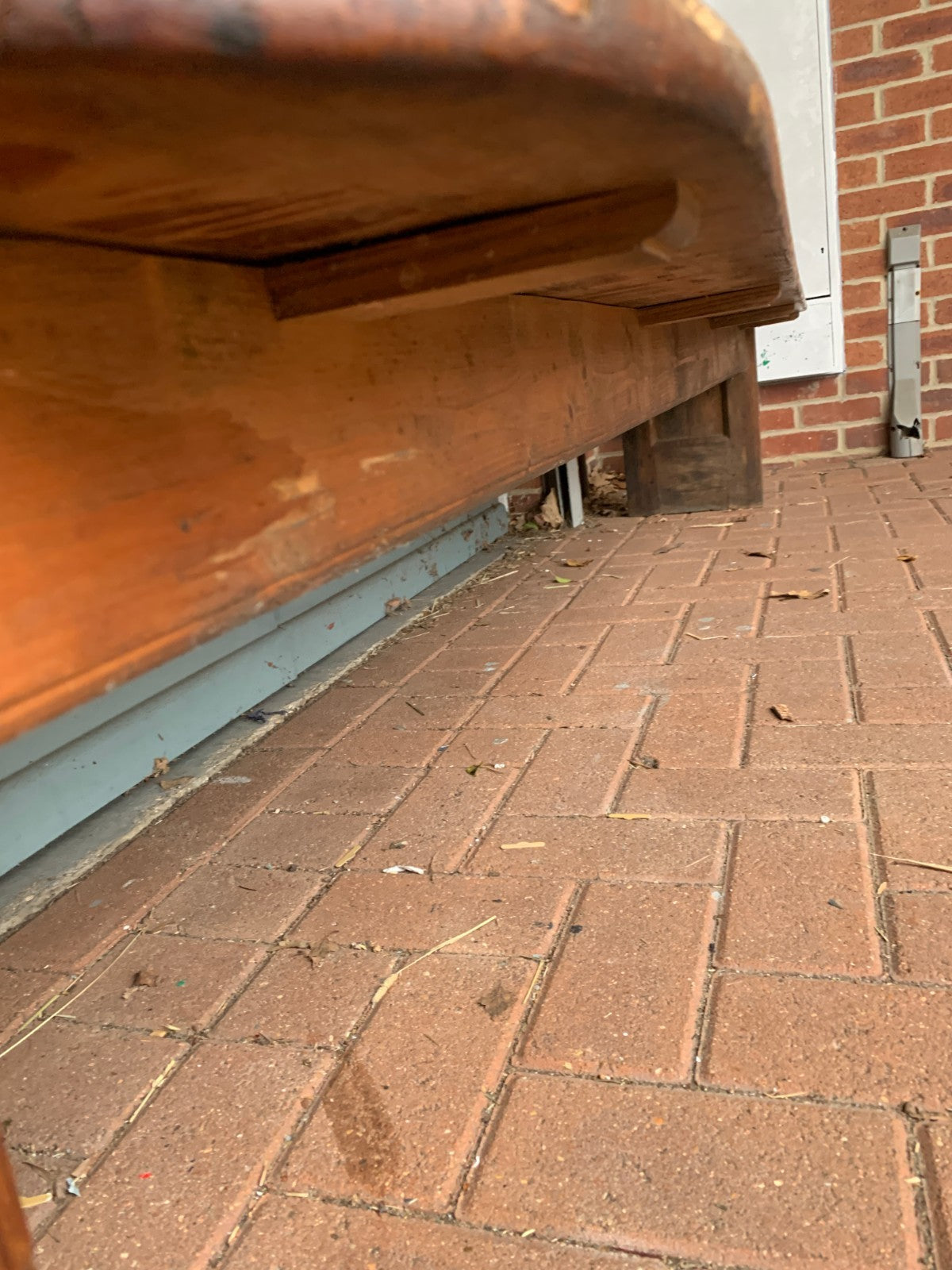 Authentic Antique Victorian Pitch Pine Church Pew, Bench Seating, Numbered 42!