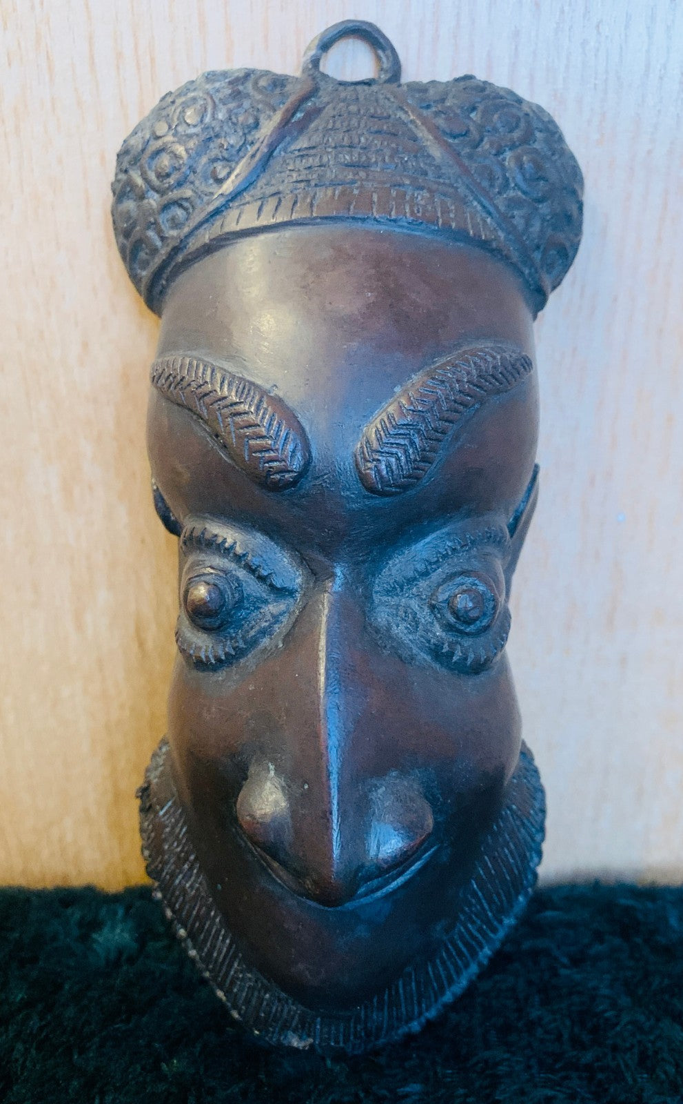 Antique / Vintage West African Bronze Ceremonia Pendant Plaque – Edo/Benin Style