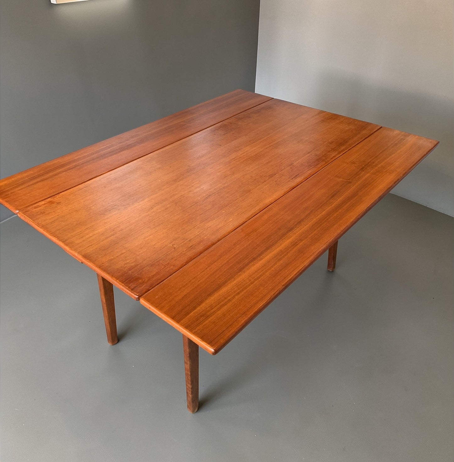 Kai Kristiansen for Trioh: 1960s Danish Teak 'Elevator' Metamorphic Dining Table