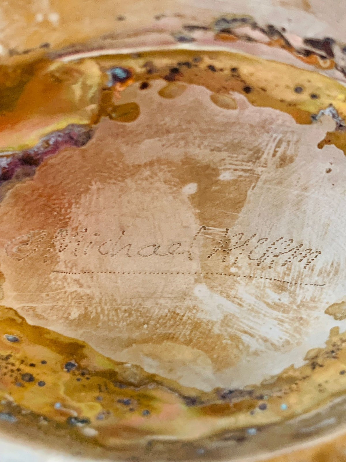 Rare Early Vintage Michael Aram Signed Serving Bowl & Servers Set  1989- 1995