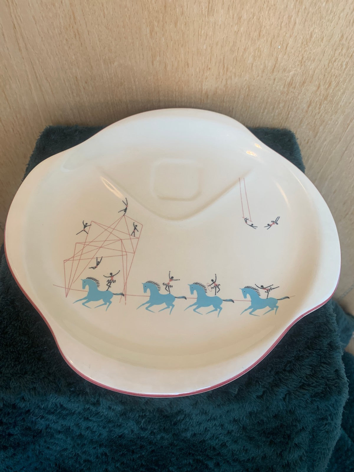 Vintage 1950's  Beswick 'Circus Pattern' Snack/Hostess Sets  (3 sets of 2)