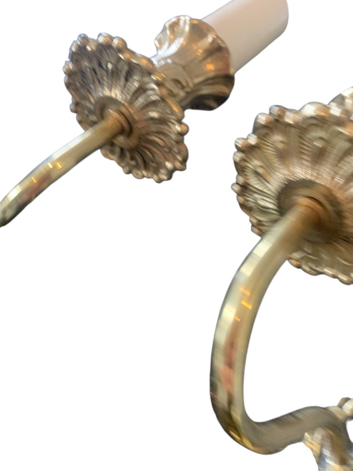 Set of Three Handmade French Rococo Style Brass Twin Candle Wall Lights by Impex