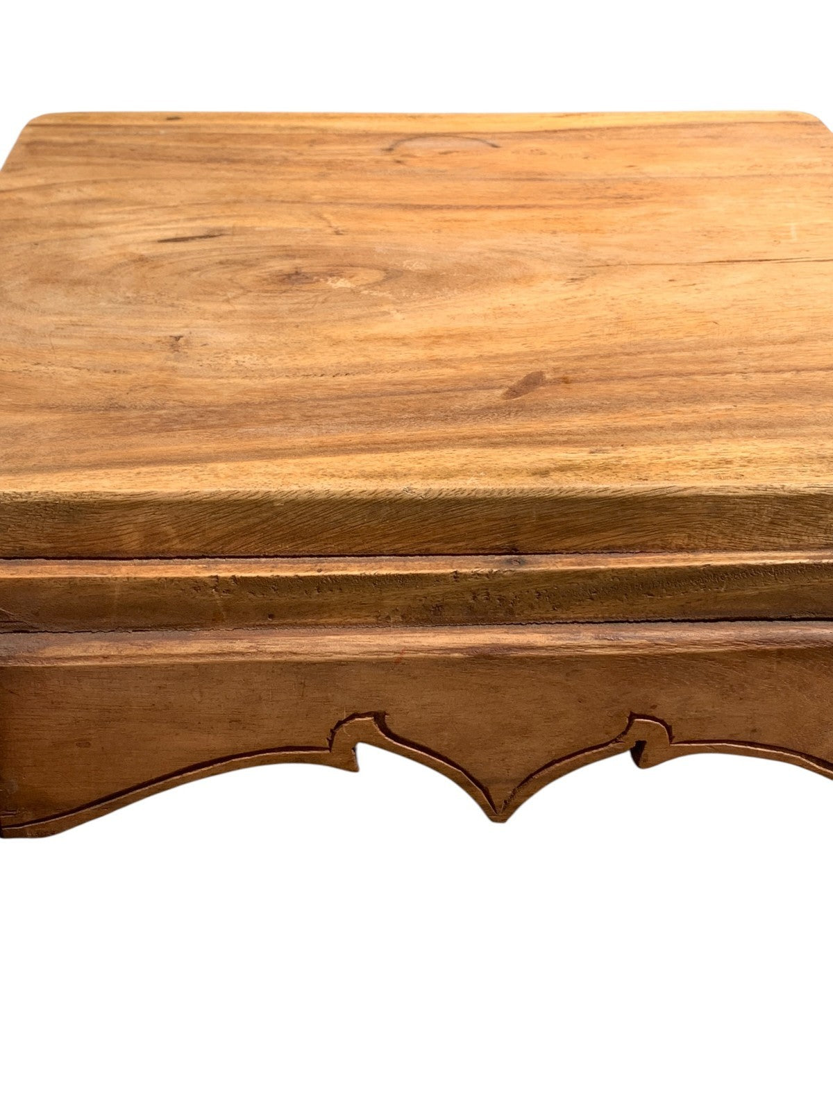 Vintage Indian Carved Elephant Coffee Table Low Stool Plant Stand Wooden
