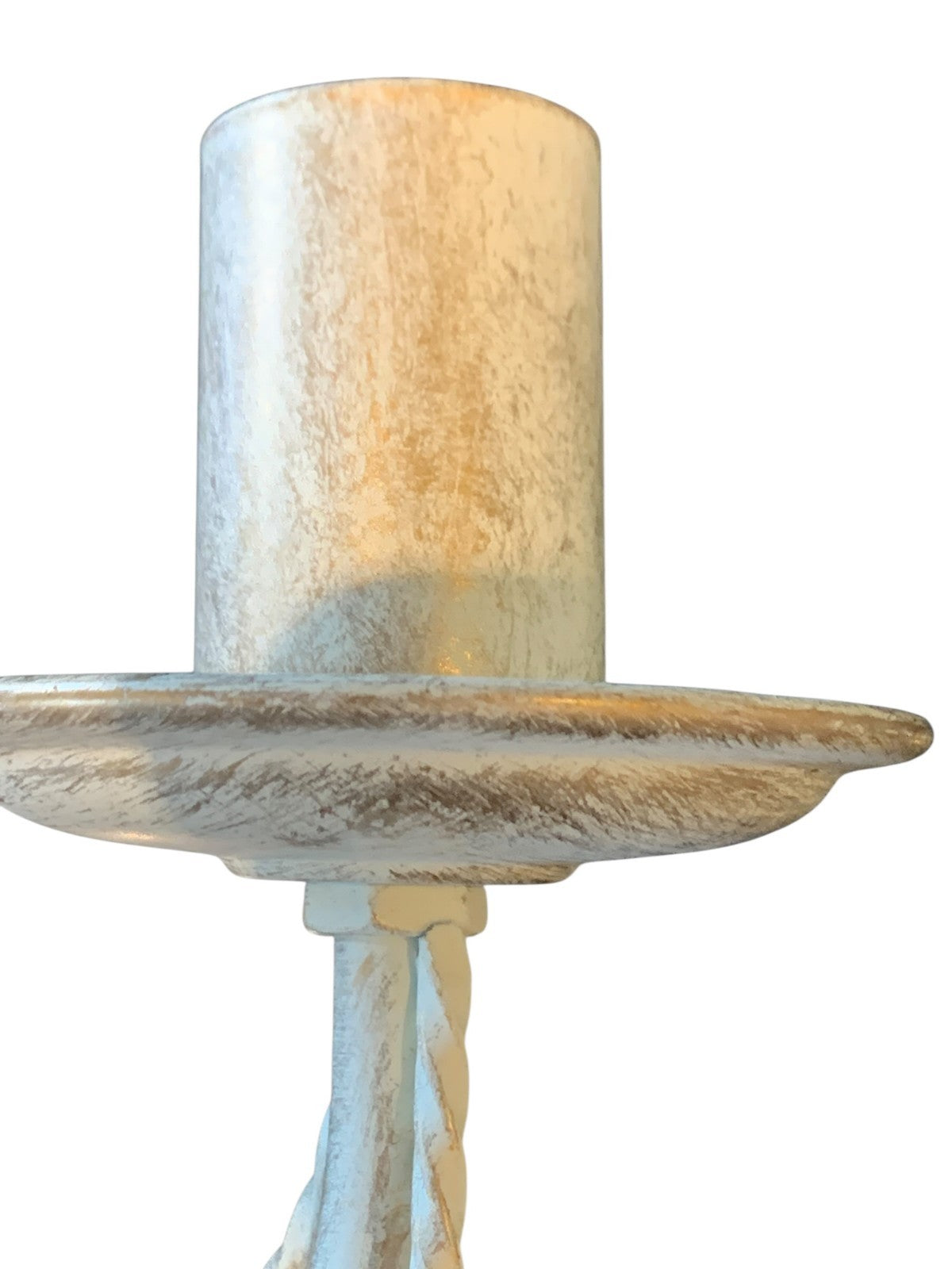 Pair of Franklite ‘Philly’ Twin Wall Lights – Cream Ironwork, Hand-Painted Gold