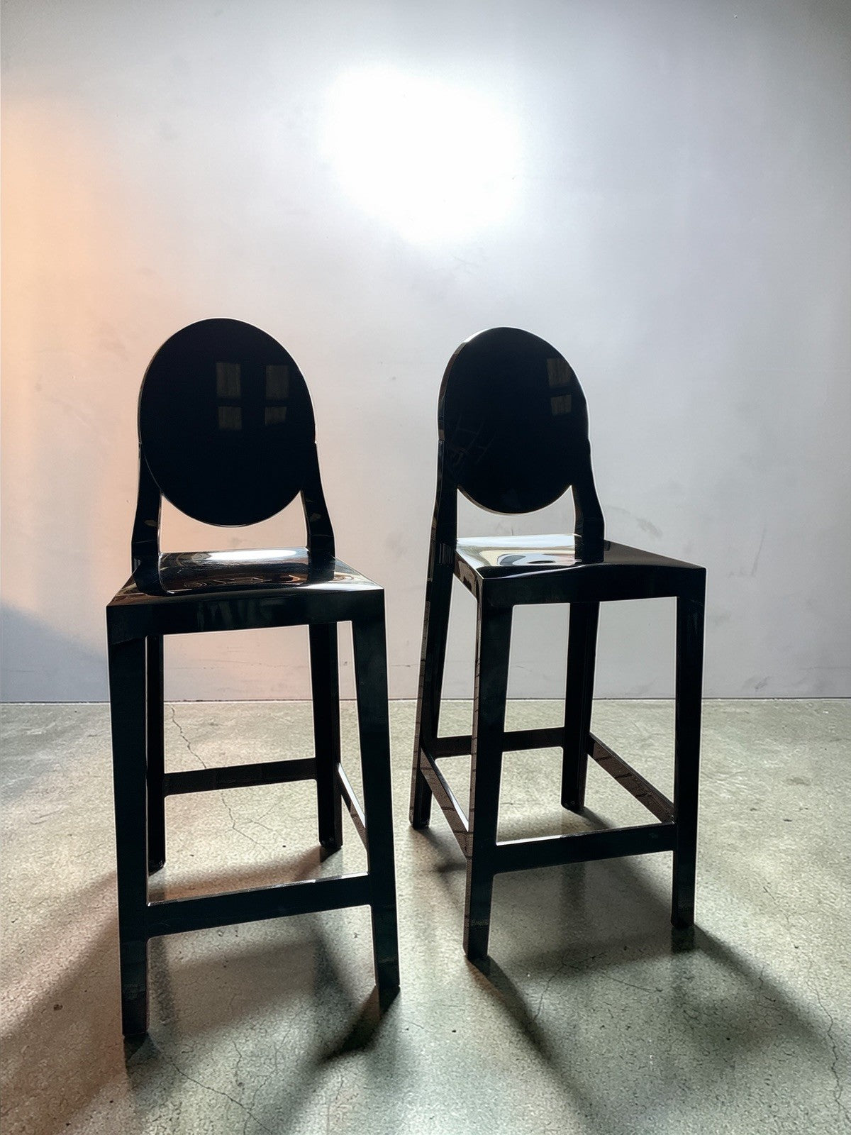 Pair of Philippe Starck –Kartell ‘One More’ Counter Stools (65cm)  Glossy Black