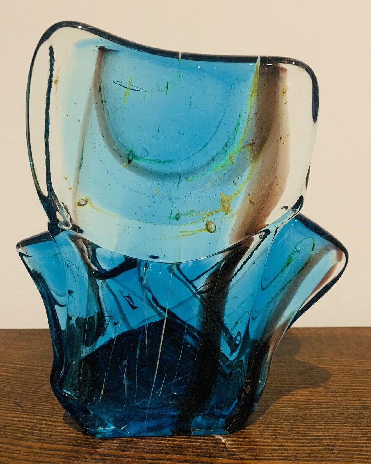 Mdina Vintage 'Sea & Sand Collection' Freeform Glass Sculpture (MCM)