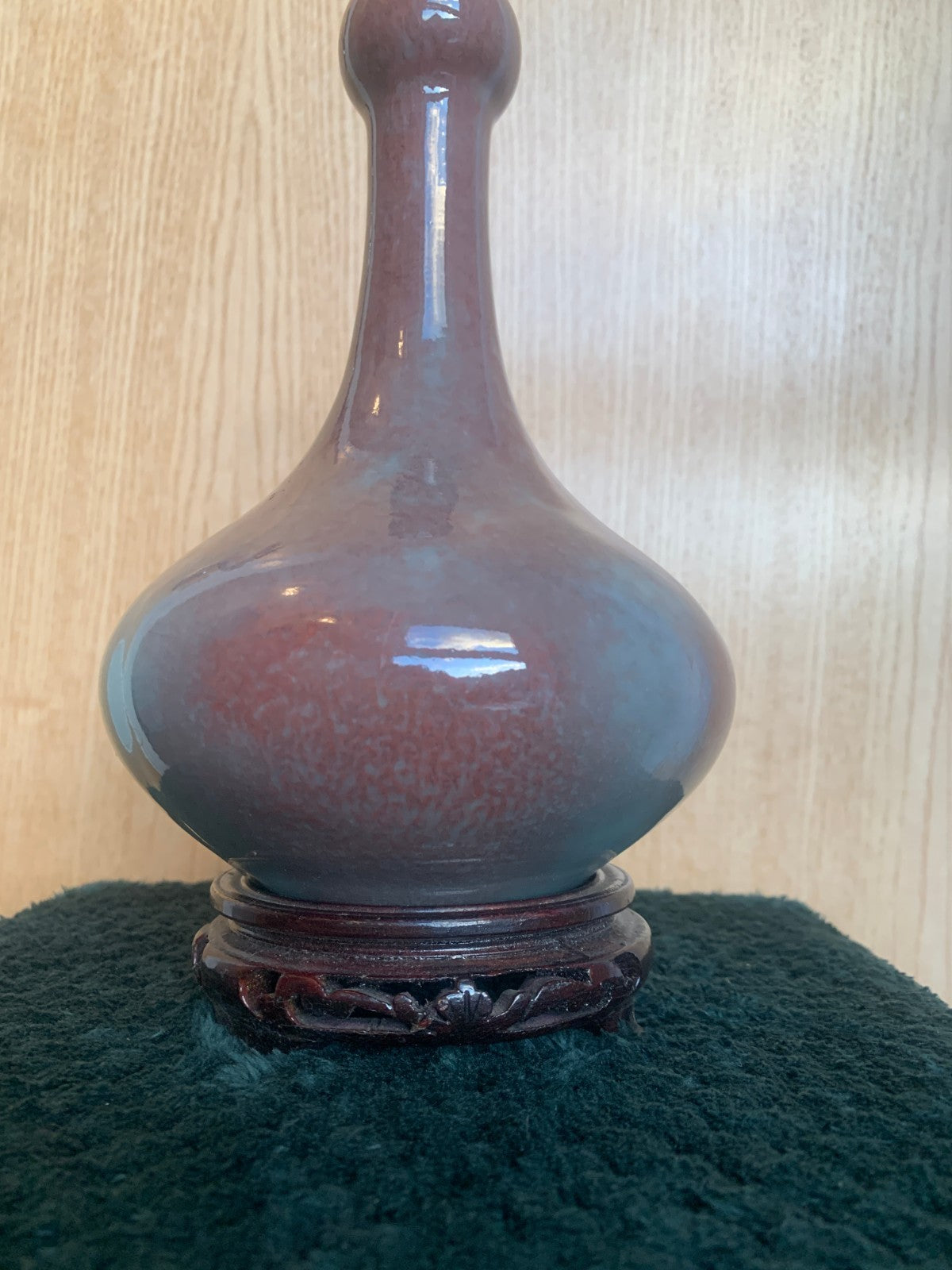 Beautiful Antique Chinese Flambé Glazed Porcelain Bottle Vase Late Qing (1900's)