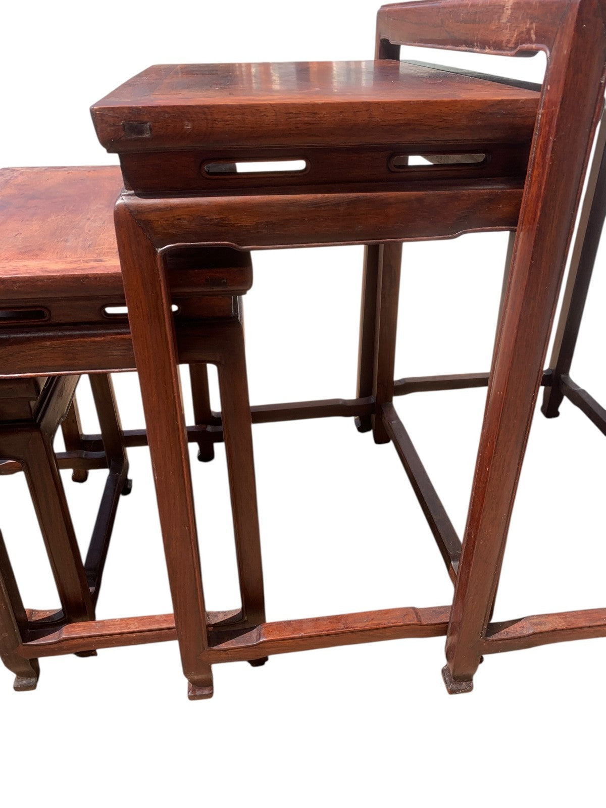Antique Chinese Qing Dynasty (Tongzhi 1856-1875) Nest of Four Hardwood Tables