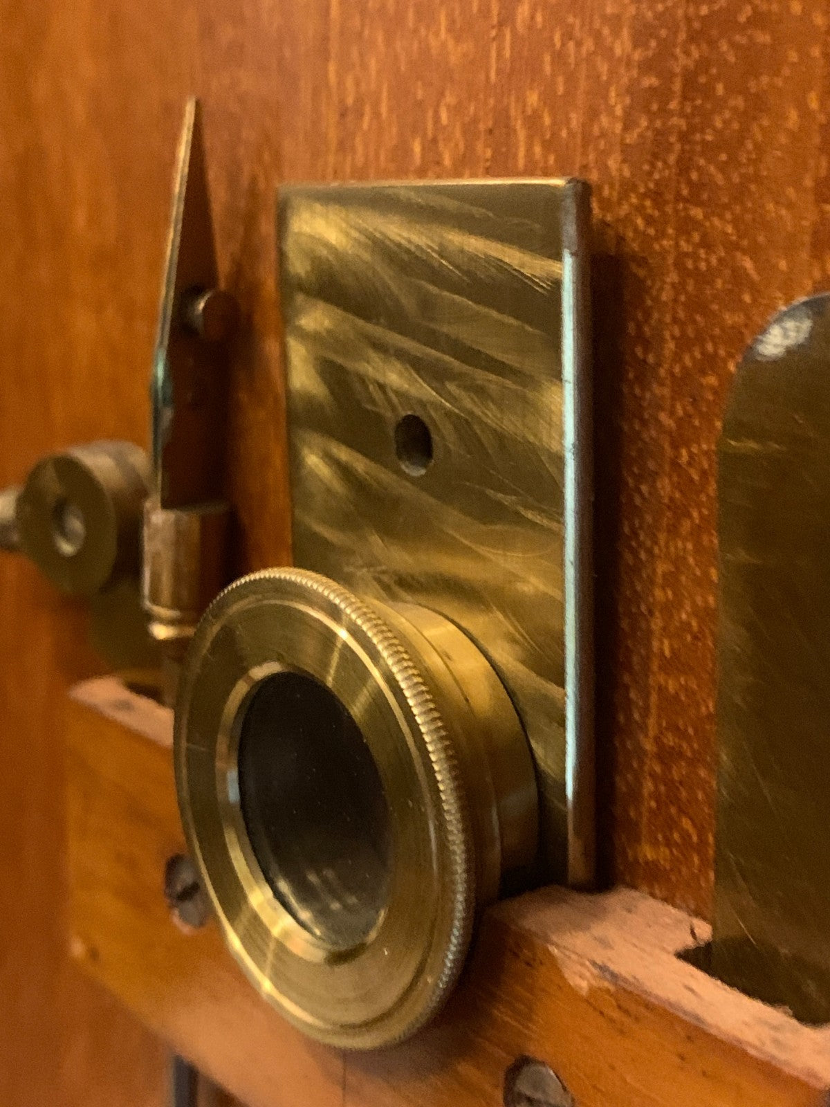 Antique Victorian Brass Bar-Limb Microscope by A. Franks Ltd, Manchester c. 1880