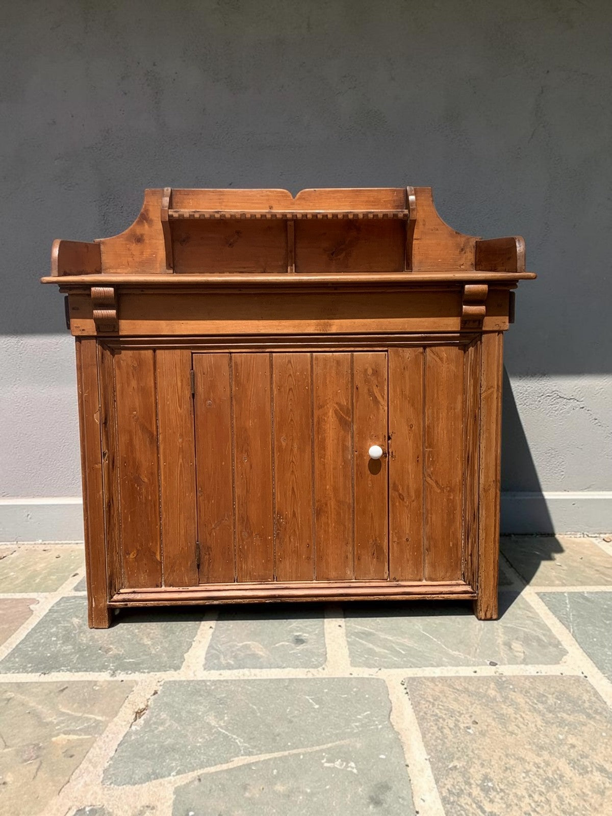 Antique Victorian Stripped Pine Chiffonier Sideboard Cupboard  c.1890