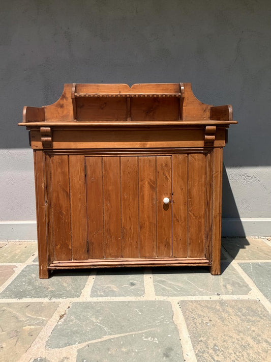 Antique Victorian Stripped Pine Chiffonier Sideboard Cupboard  c.1890