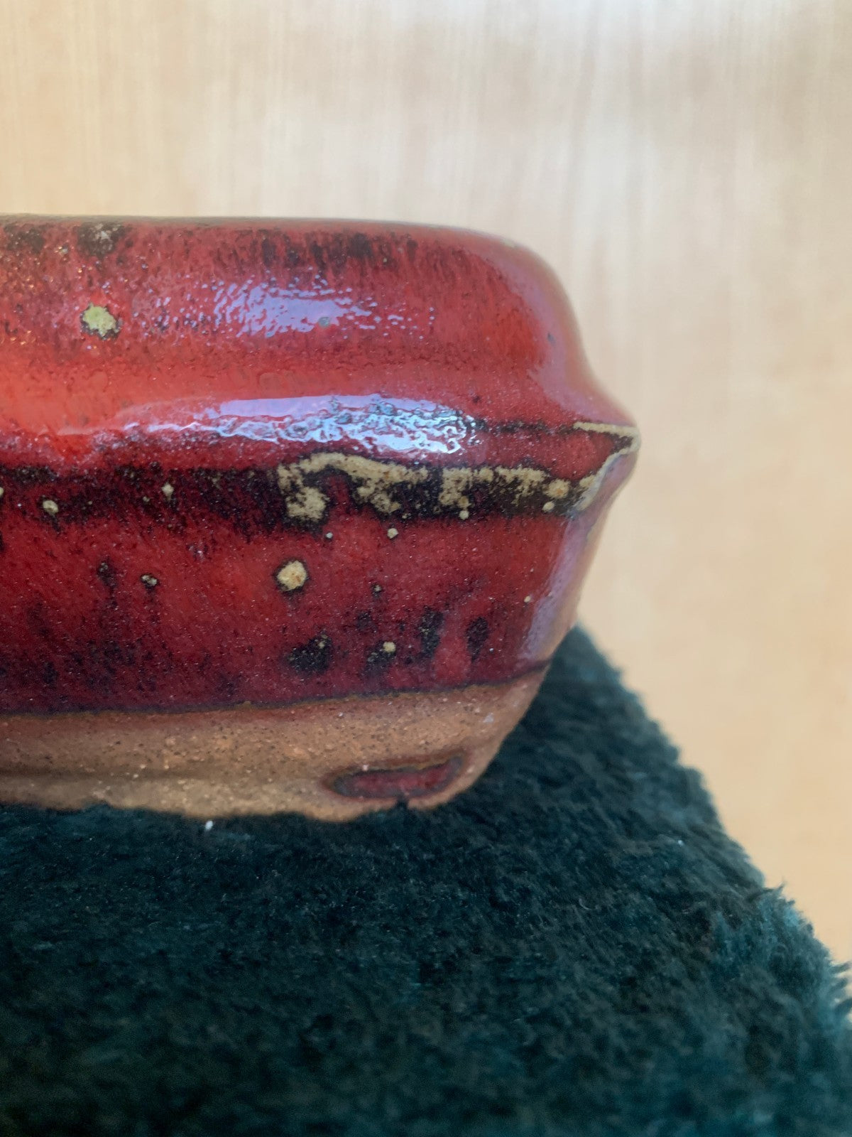 Antique Ceramic Japanese Bonsai Pot / Planter – Deep Russet Glaze c 1900-1930