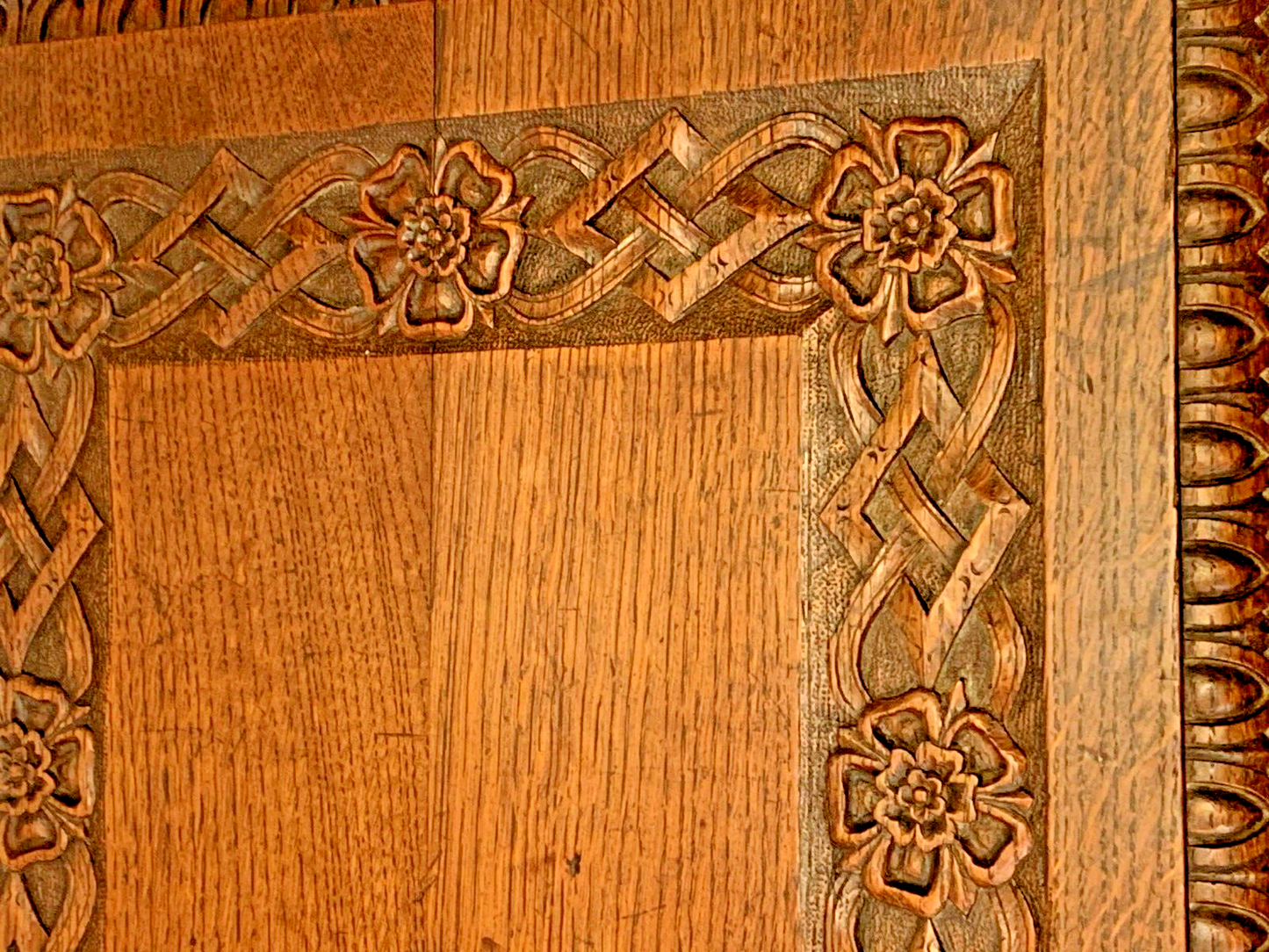 Charming Victorian Oak Occasional Table with Exquisite Celtic-Inspired Carvings
