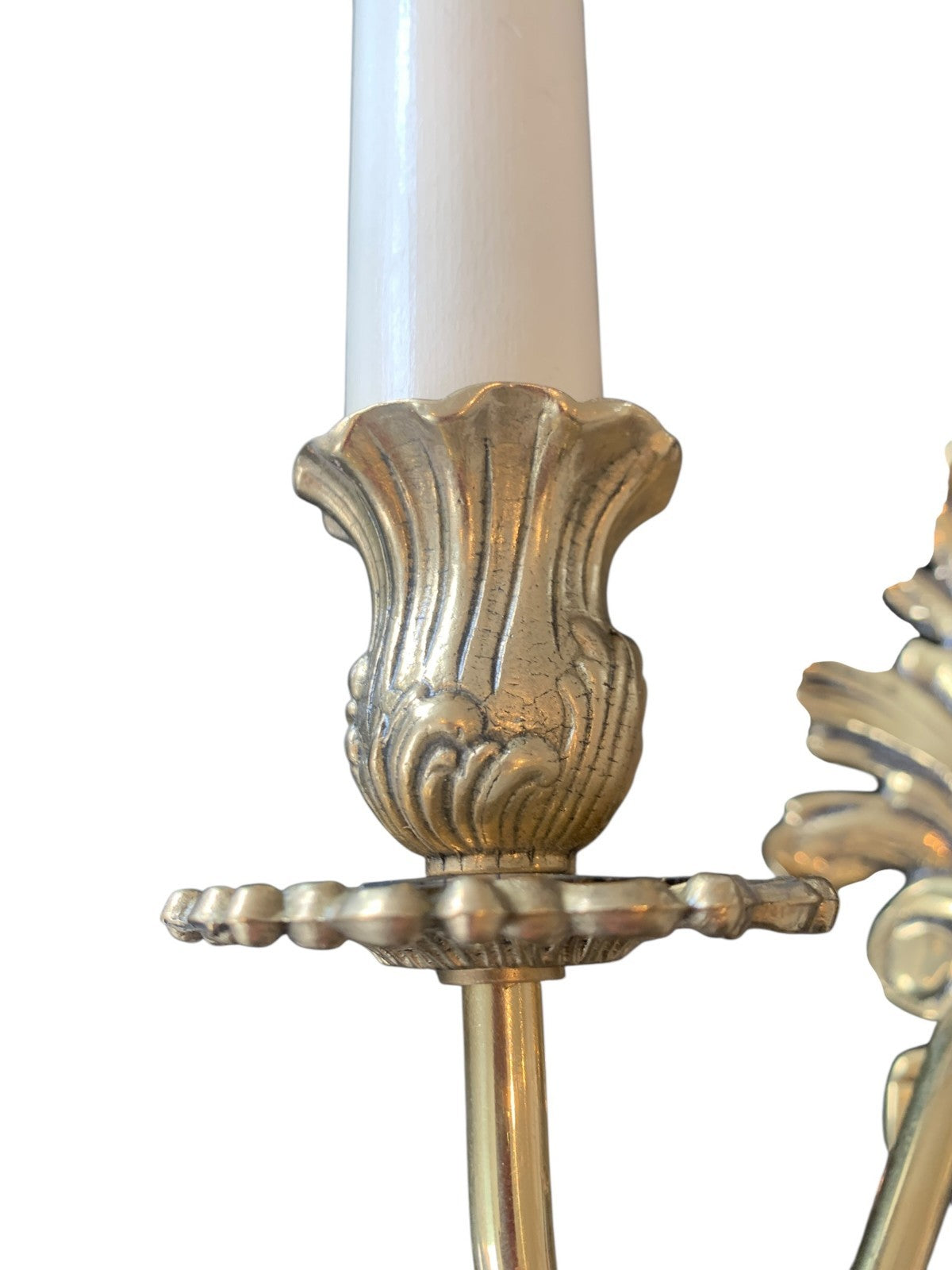 Pair of Impex Lighting ‘Dauphine’ Solid Brass Twin Wall Lights – Small Leaf Desi