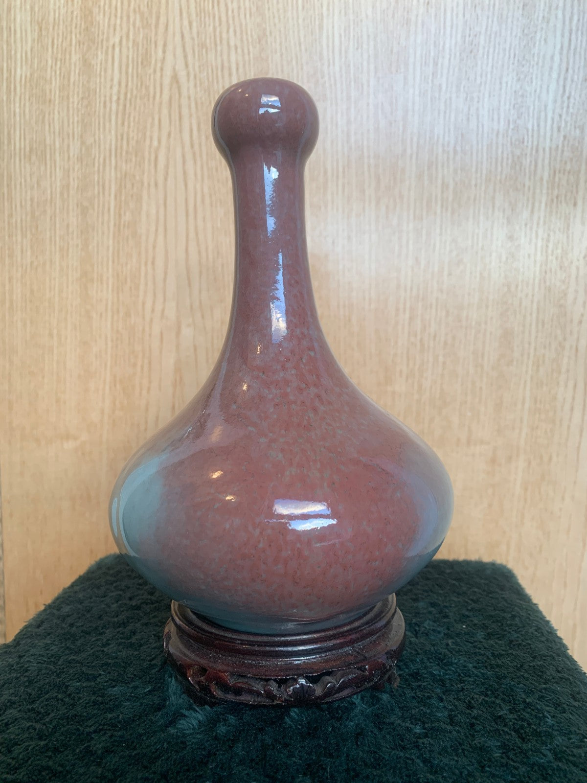 Beautiful Antique Chinese Flambé Glazed Porcelain Bottle Vase Late Qing (1900's)