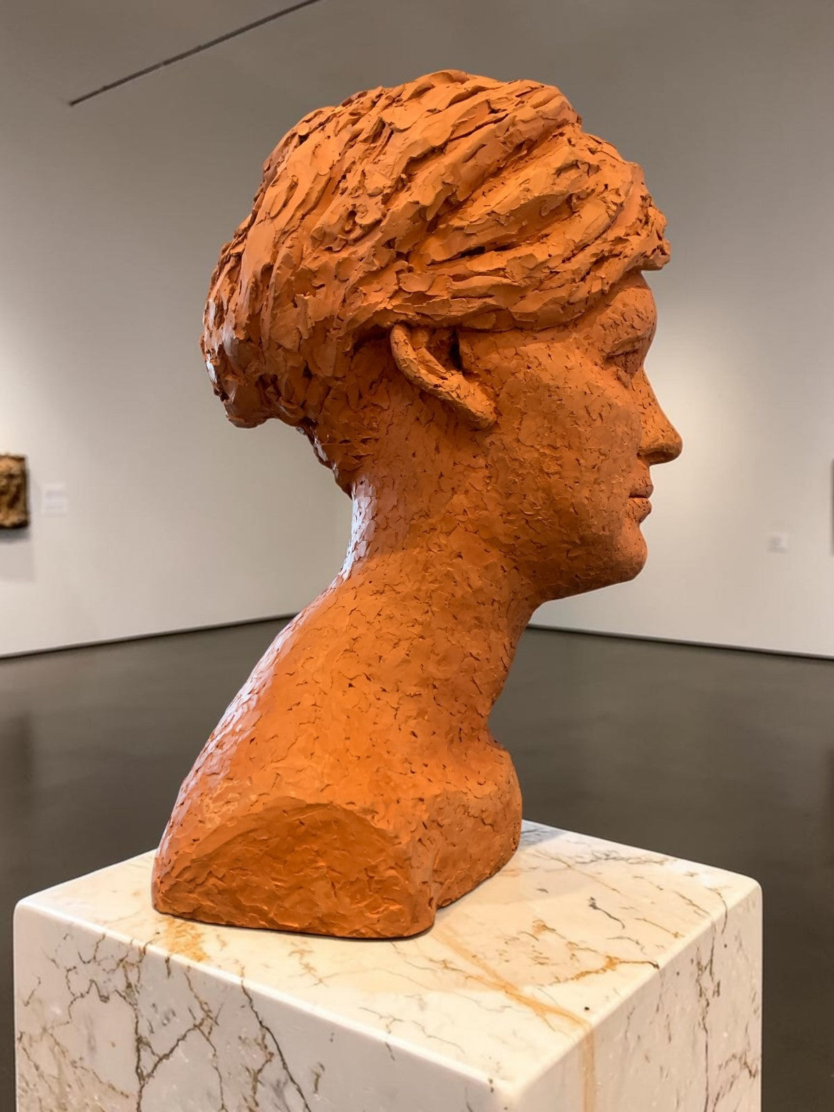Large Contemporary Studio Art Terracotta Female Portrait Bust Late 20th Century