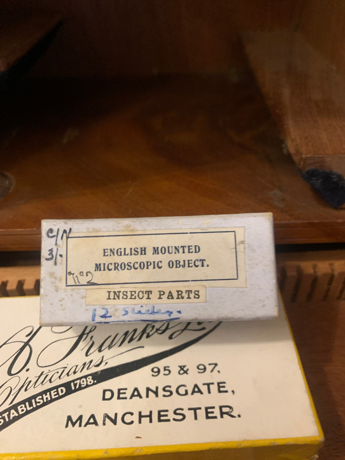 Antique Victorian Brass Bar-Limb Microscope by A. Franks Ltd, Manchester c. 1880