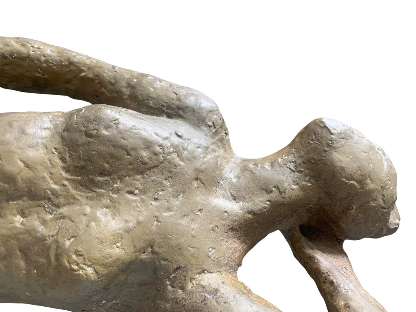 Stylized Studio Art Papier-Mâché Reclining Female Figure on Marble Plinth