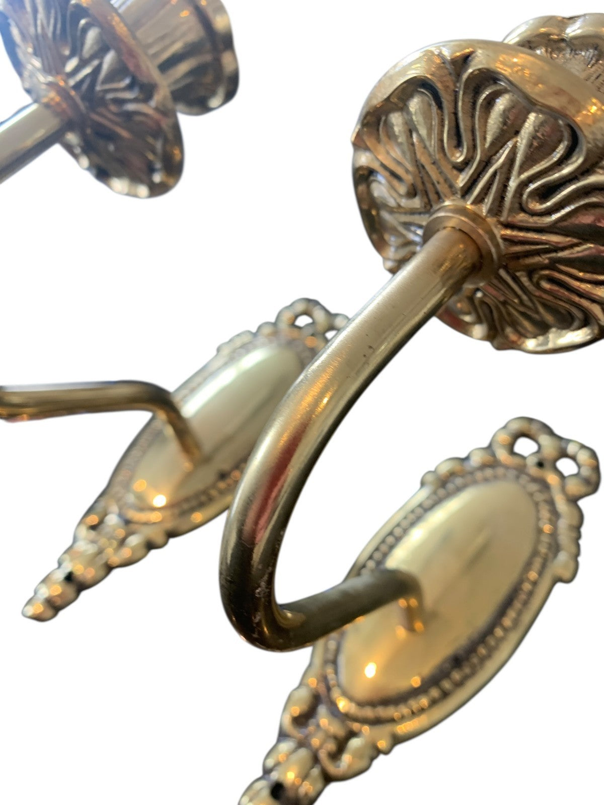 Pair of Impex Lighting ‘Georgian’ Brass Single Wall Lights – Light Bronze Finish