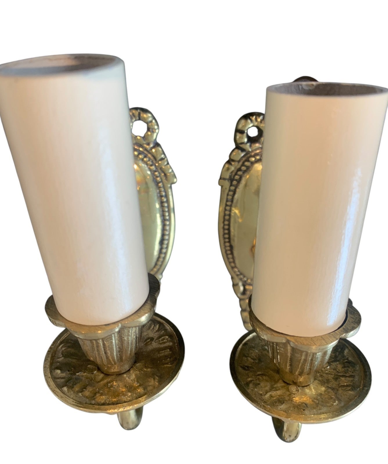 Pair of Impex Lighting ‘Georgian’ Brass Single Wall Lights – Light Bronze Finish