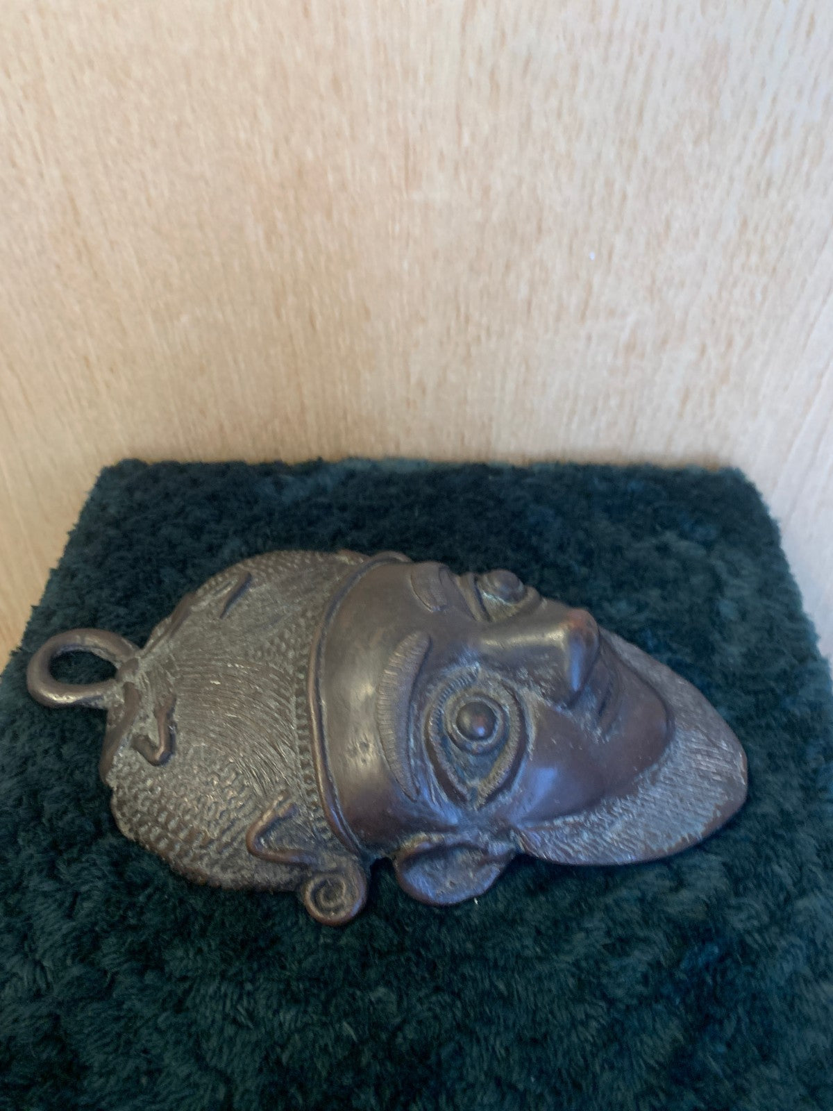 Antique / Vintage West African Bronze Ceremonia Pendant Plaque – Edo/Benin Style