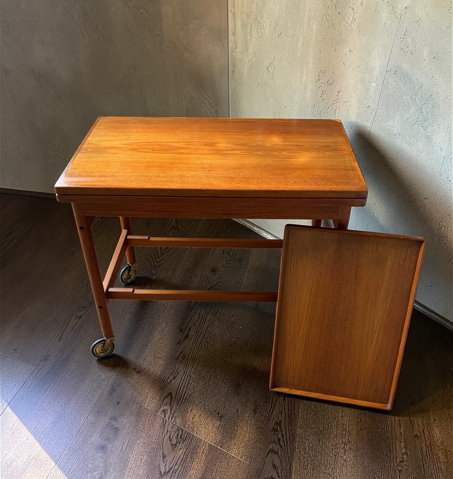 Kurt Østervig Model 112 Extendable Bar Cart, Danish Teak & Formica, Jason Mobler