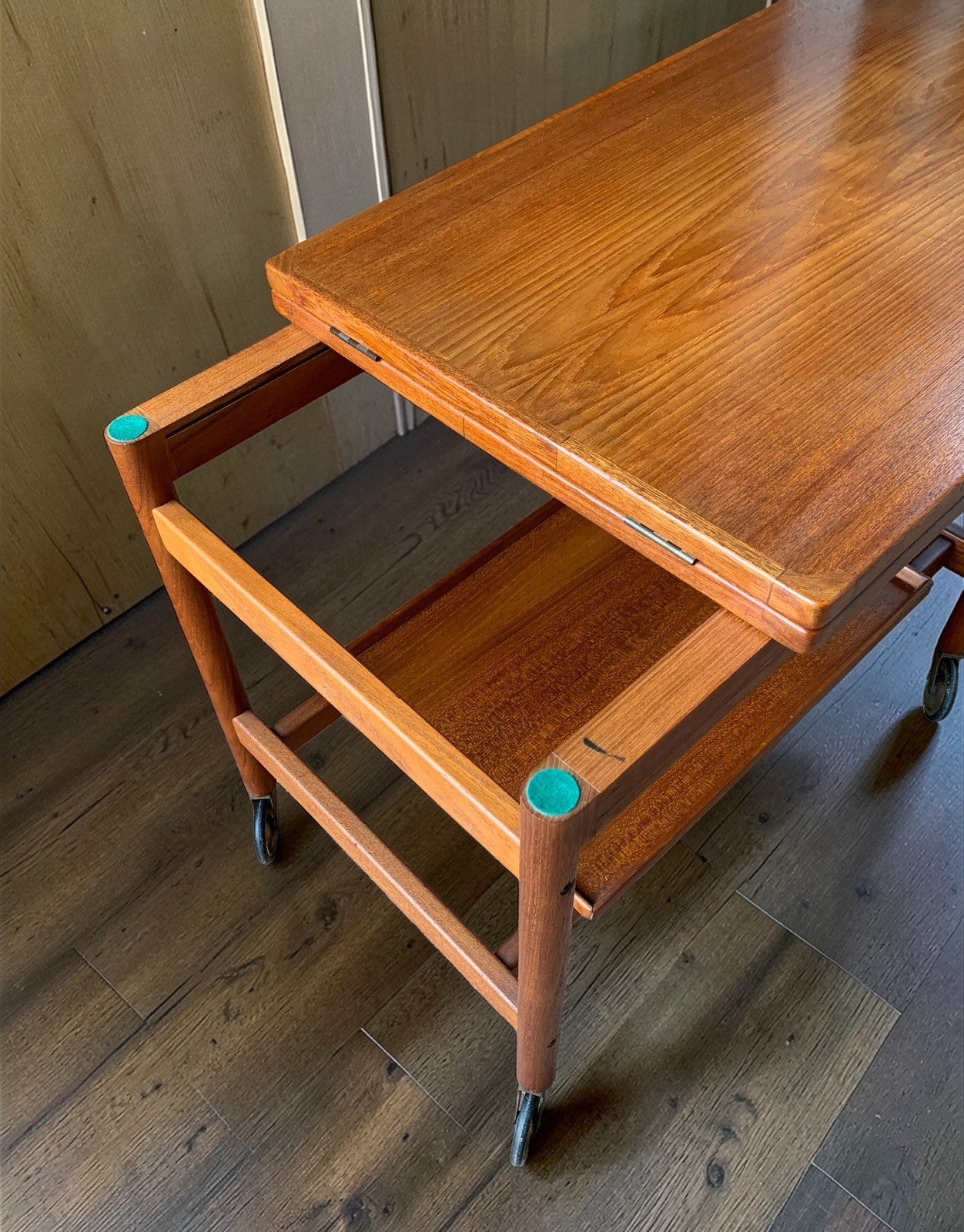 Kurt Østervig Model 112 Extendable Bar Cart, Danish Teak & Formica, Jason Mobler