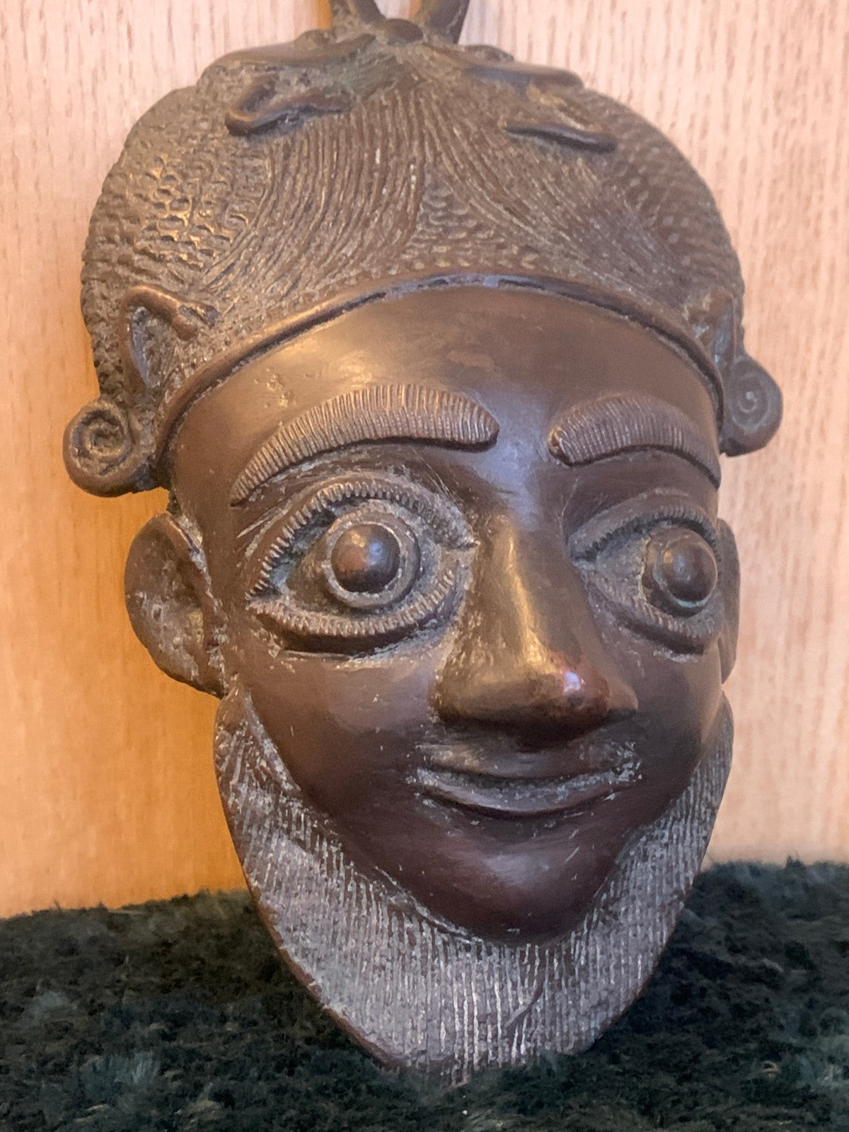 Antique / Vintage West African Bronze Ceremonia Pendant Plaque – Edo/Benin Style