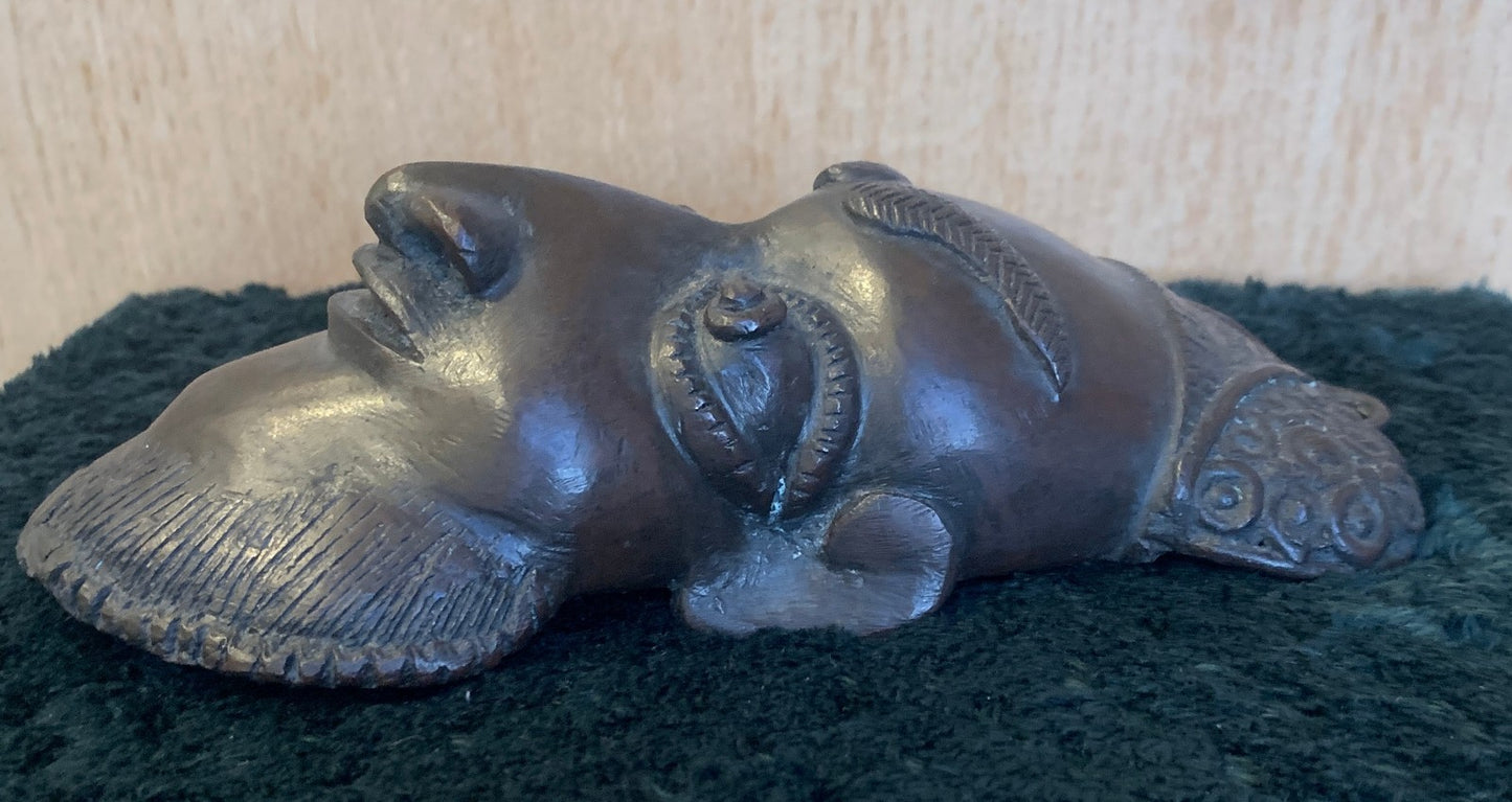 Antique / Vintage West African Bronze Ceremonia Pendant Plaque – Edo/Benin Style