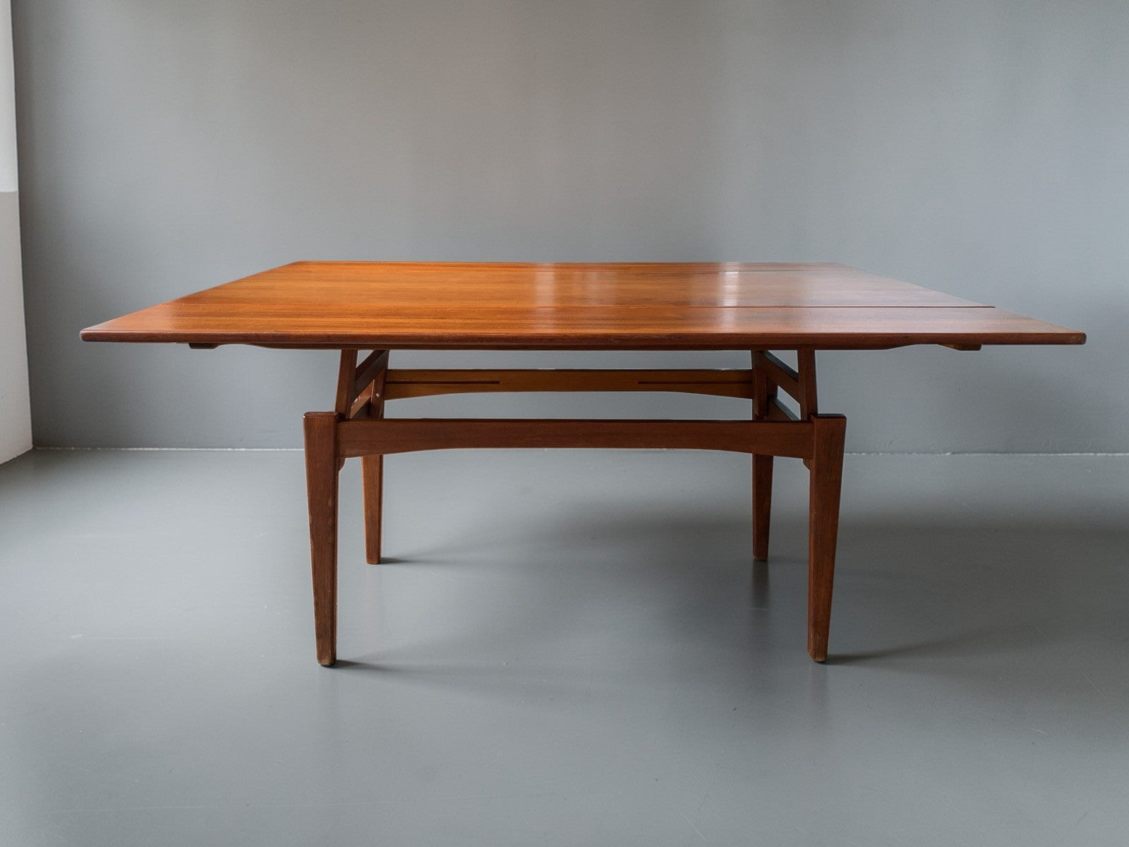 Kai Kristiansen for Trioh: 1960s Danish Teak 'Elevator' Metamorphic Dining Table