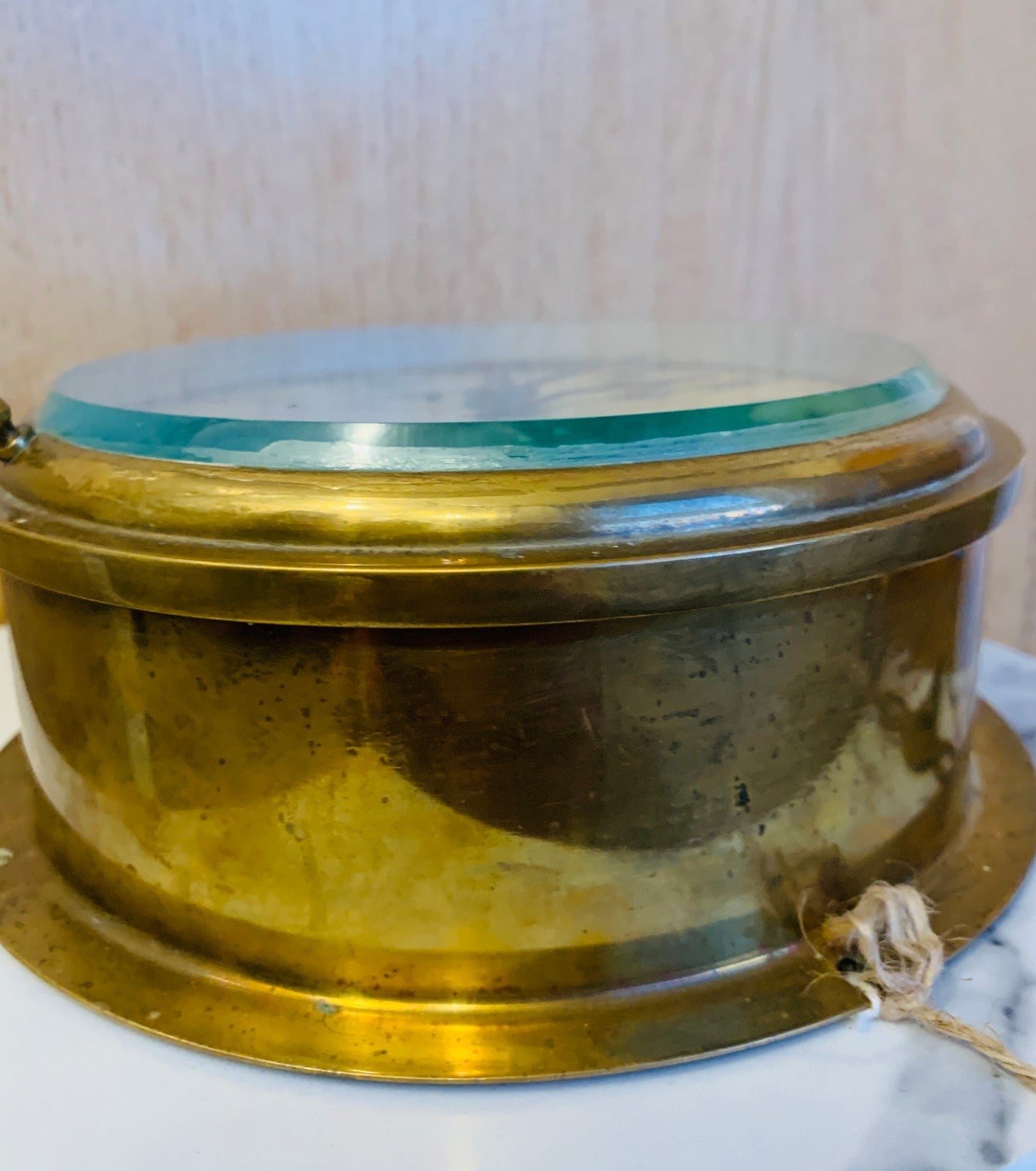 Pre-1867 Antique Brass Bulkhead Clock by Cooke, Hull, precursor to B.Cooke & Son