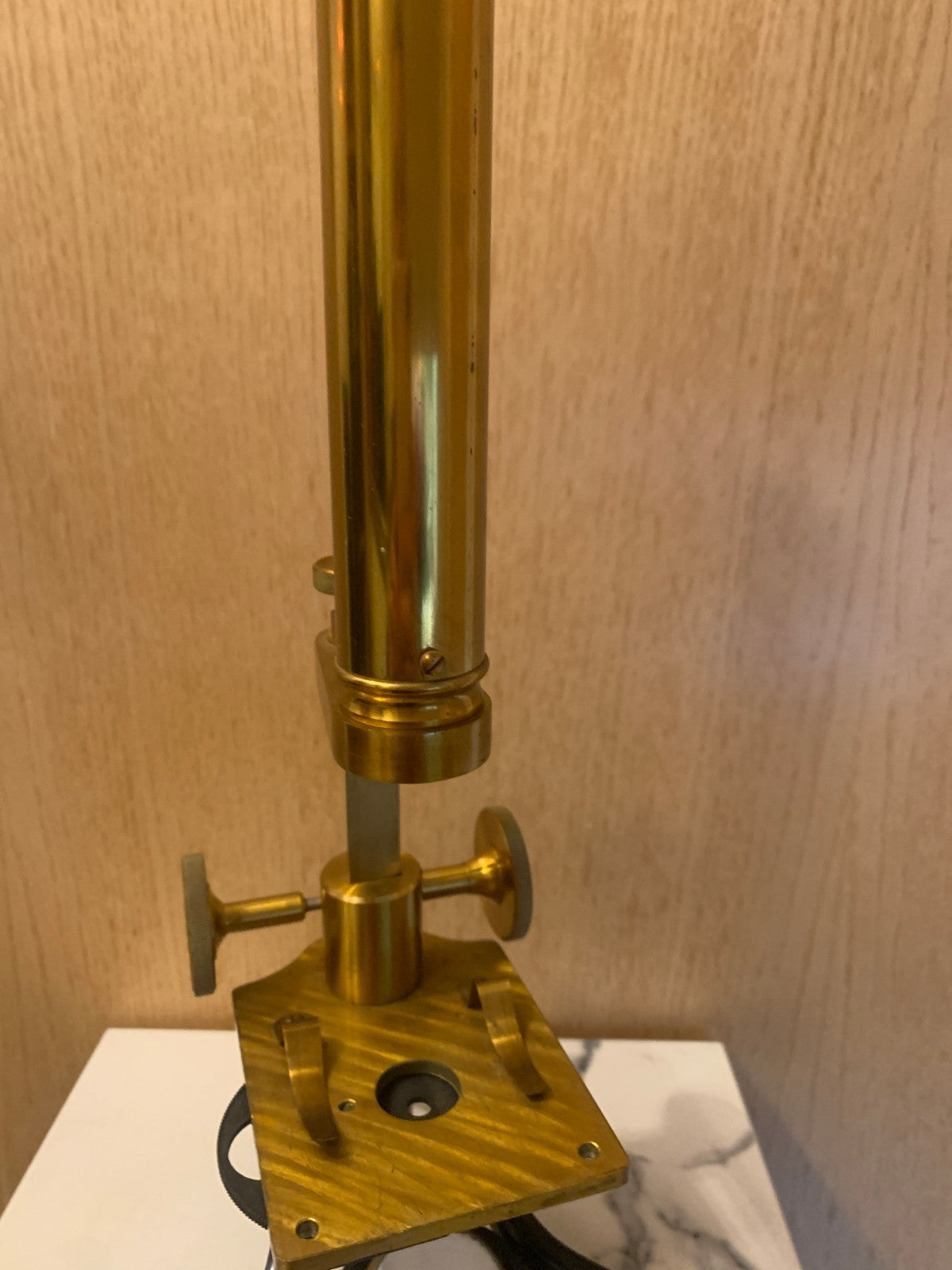 Antique Victorian Brass Bar-Limb Microscope by A. Franks Ltd, Manchester c. 1880