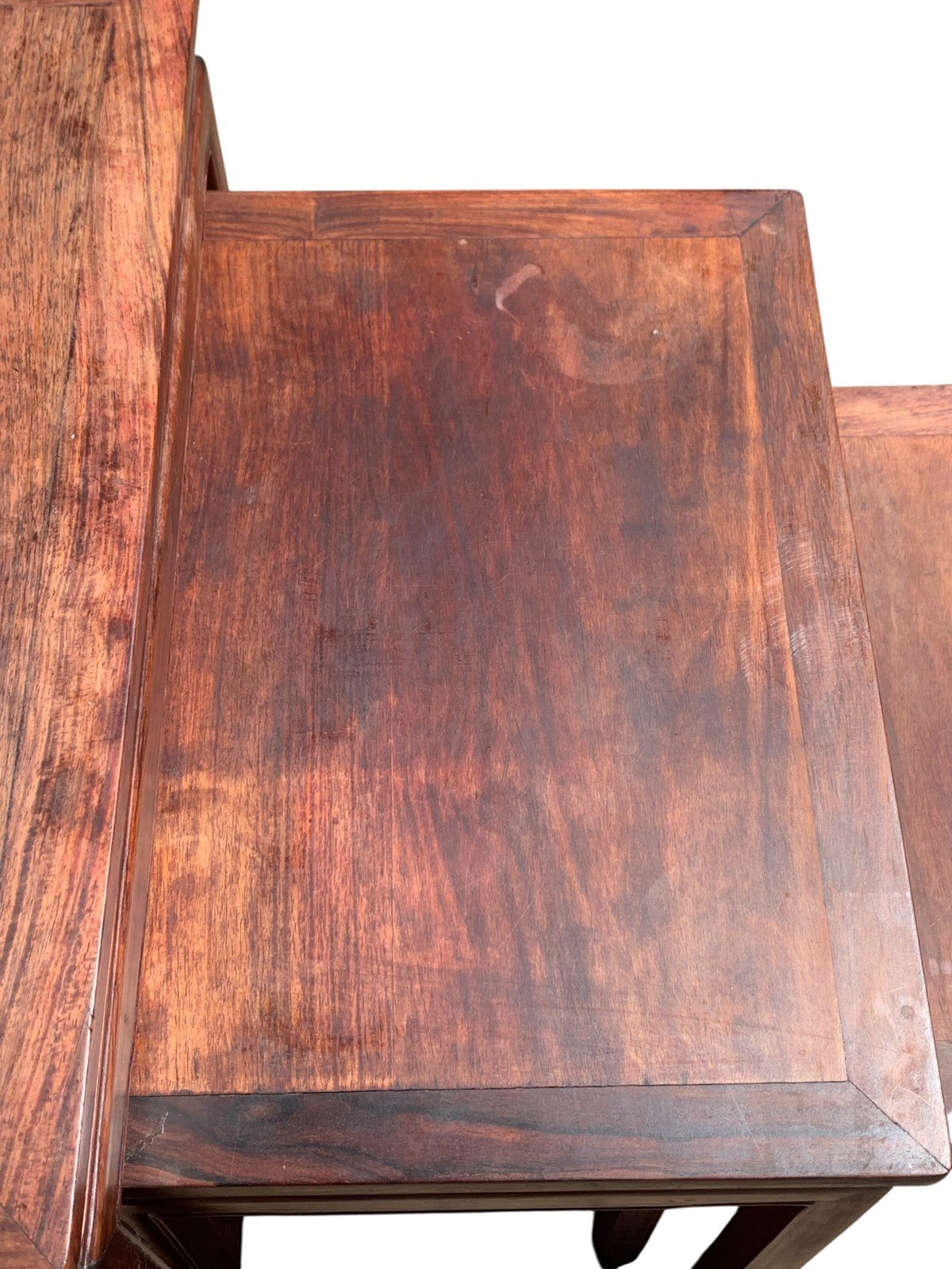 Antique Chinese Qing Dynasty (Tongzhi 1856-1875) Nest of Four Hardwood Tables