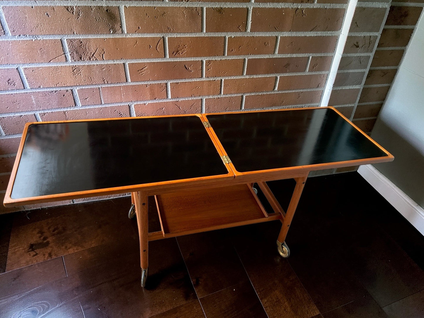 Kurt Østervig Model 112 Extendable Bar Cart, Danish Teak & Formica, Jason Mobler