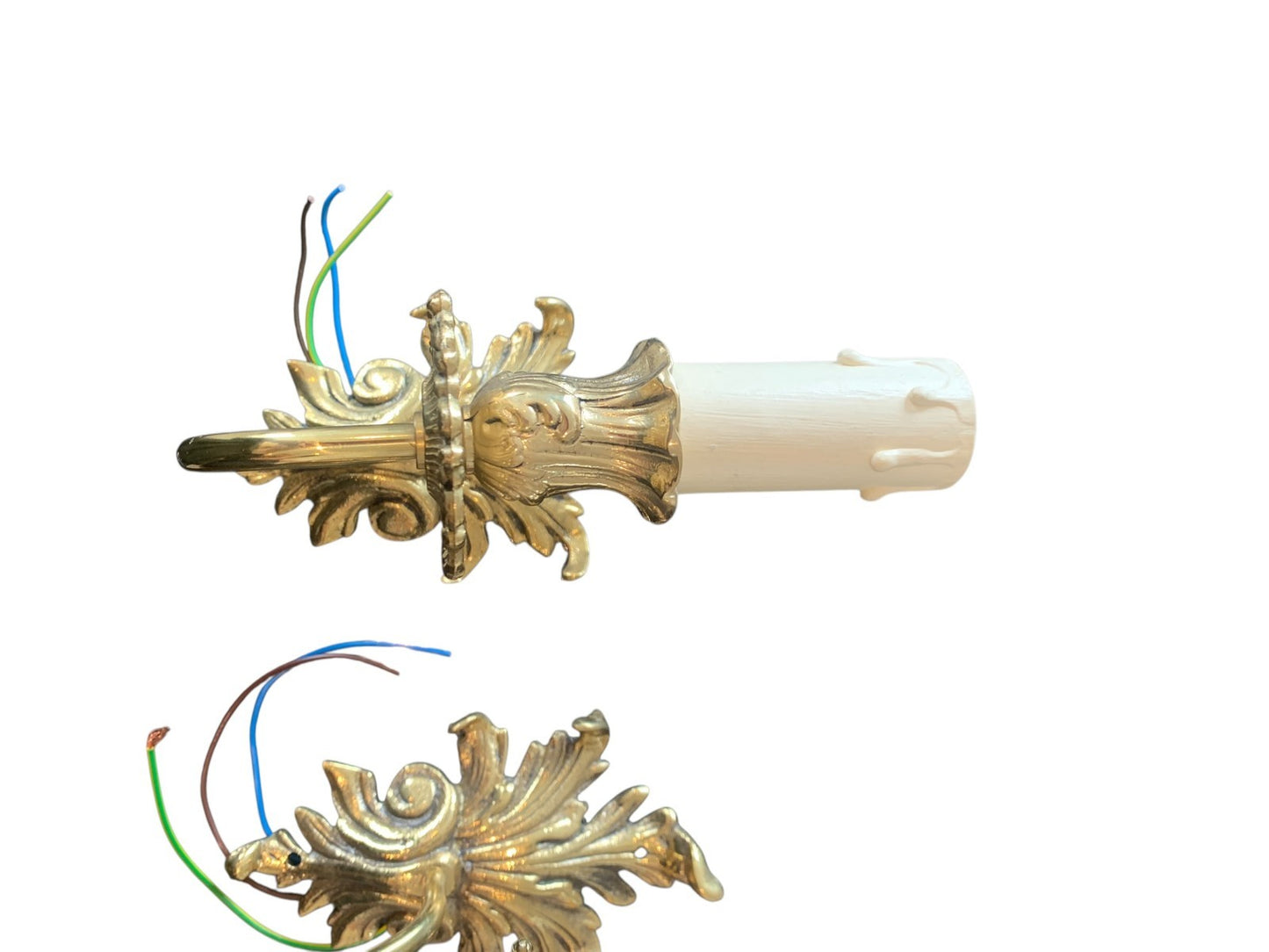 Pair of Compact French Style Solid Brass ‘Dauphine’ Single Wall Lights by Impex
