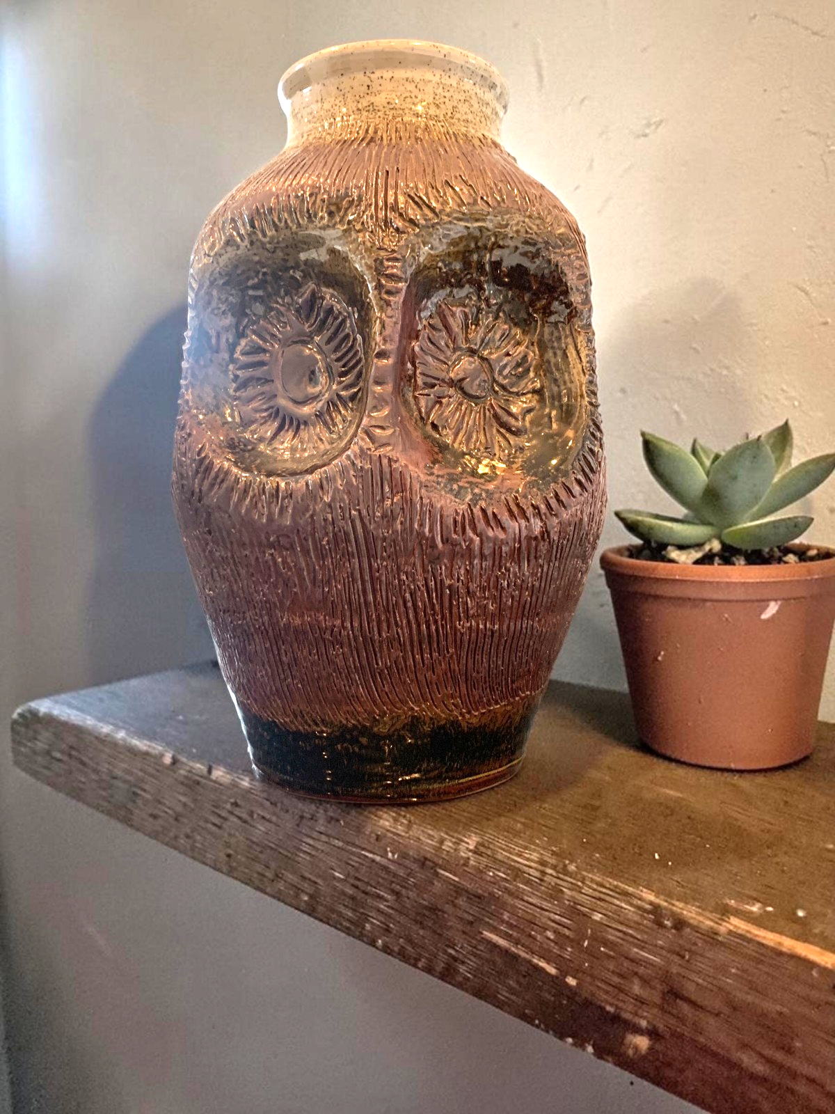Vintage Mid Century West German Pottery Vase Large 33cm Brutalist Dumler Breiden