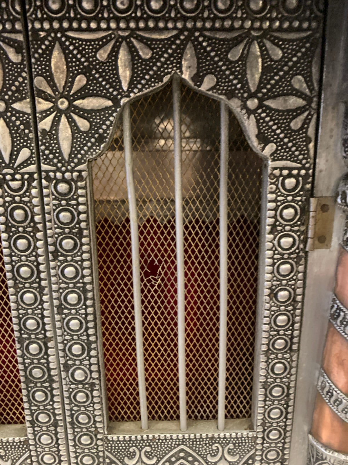 Large Silver & Copper Embossed Indian Pooja Mandir (Shrine) – Ganesha & Lakshmi
