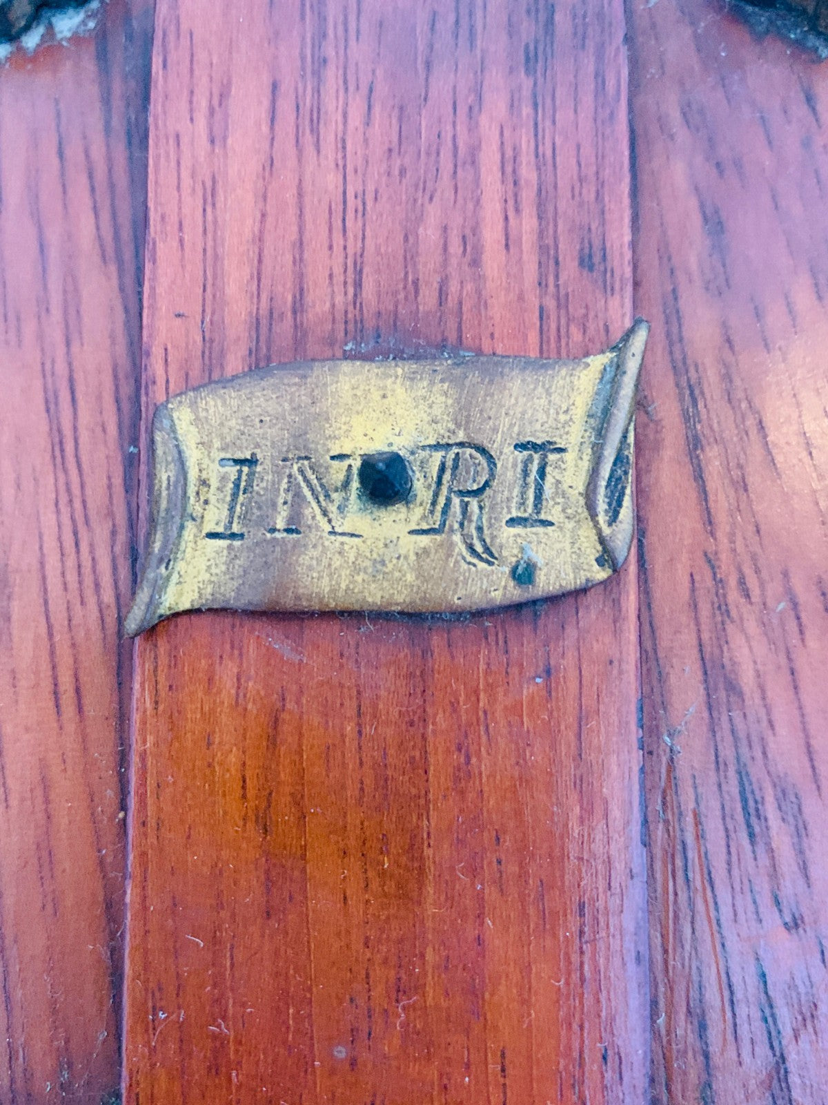 Antique French Gothic Revival Mahogany & Bronze Crucifix, Late 19th/Early 20th C