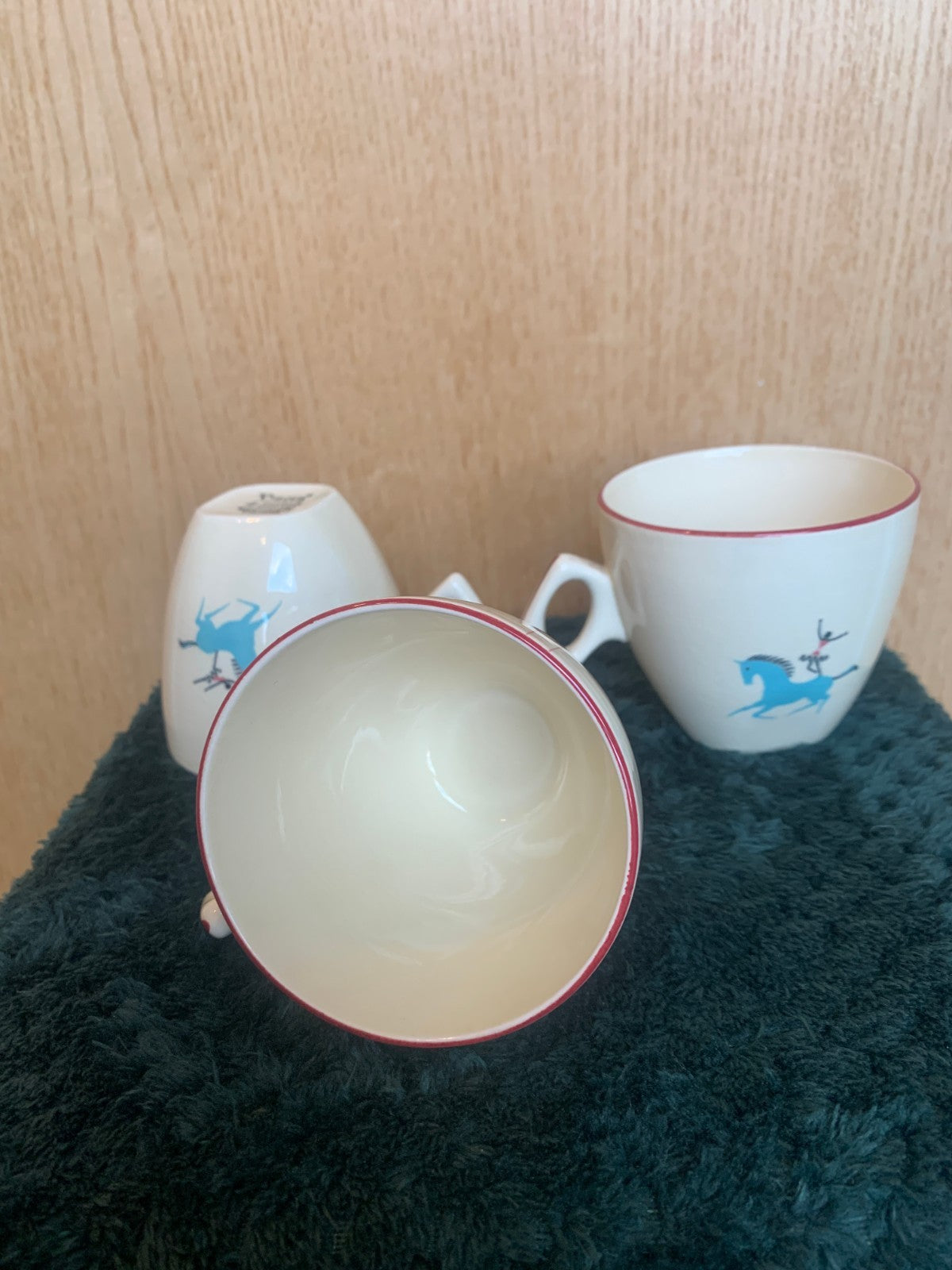 Vintage 1950's  Beswick 'Circus Pattern' Snack/Hostess Sets  (3 sets of 2)