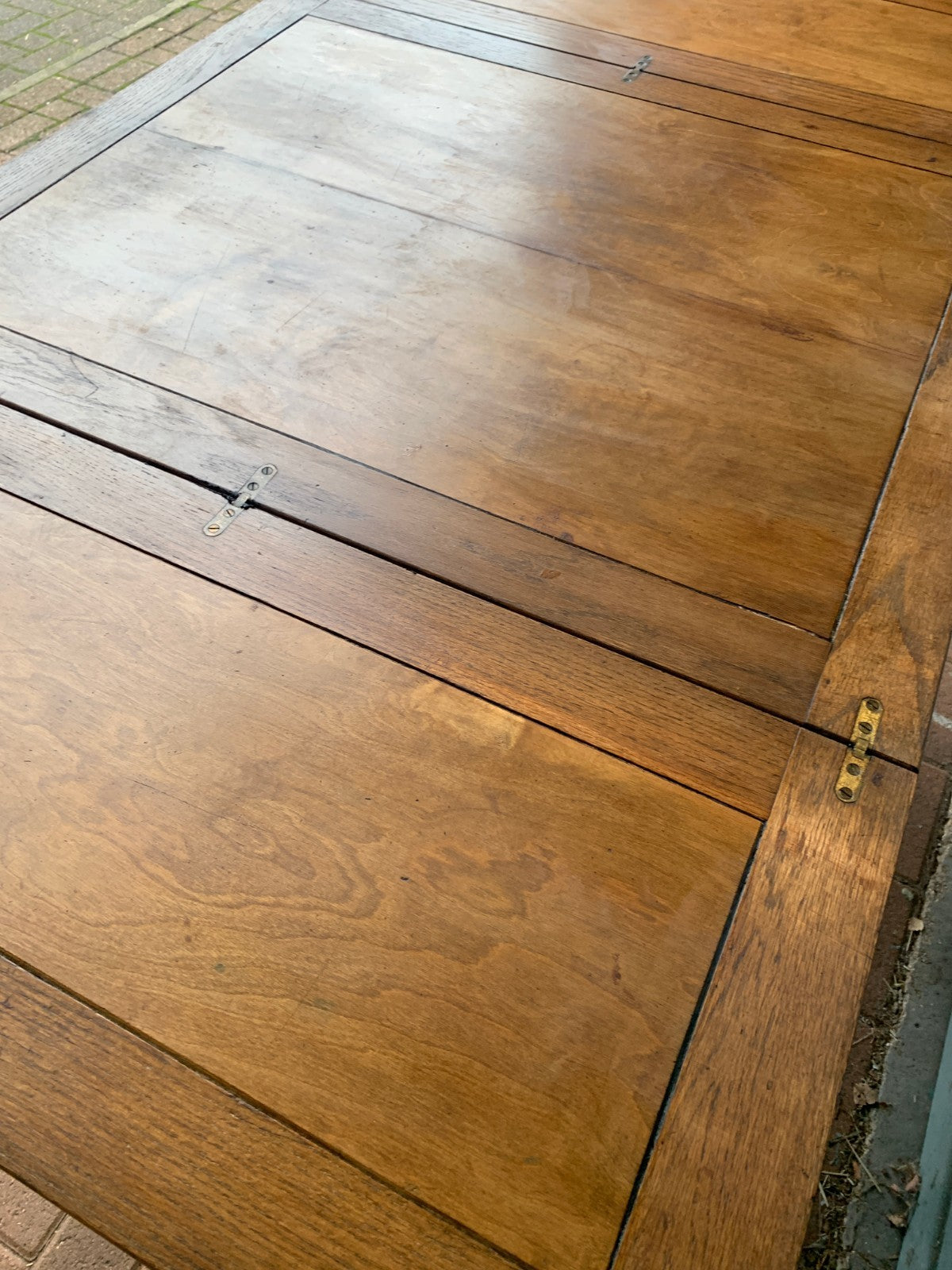 Antique Arts & Crafts Mission Oak Extending Dining Table (Draw Leaf Fold Out)