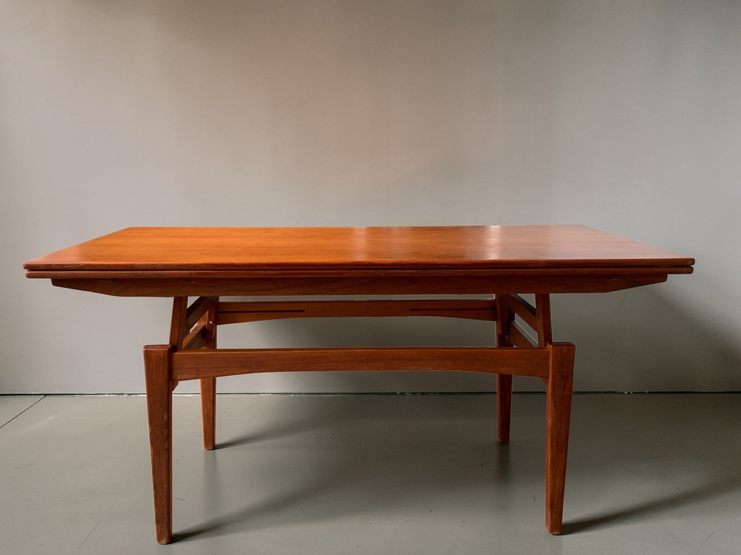 Kai Kristiansen for Trioh: 1960s Danish Teak 'Elevator' Metamorphic Dining Table