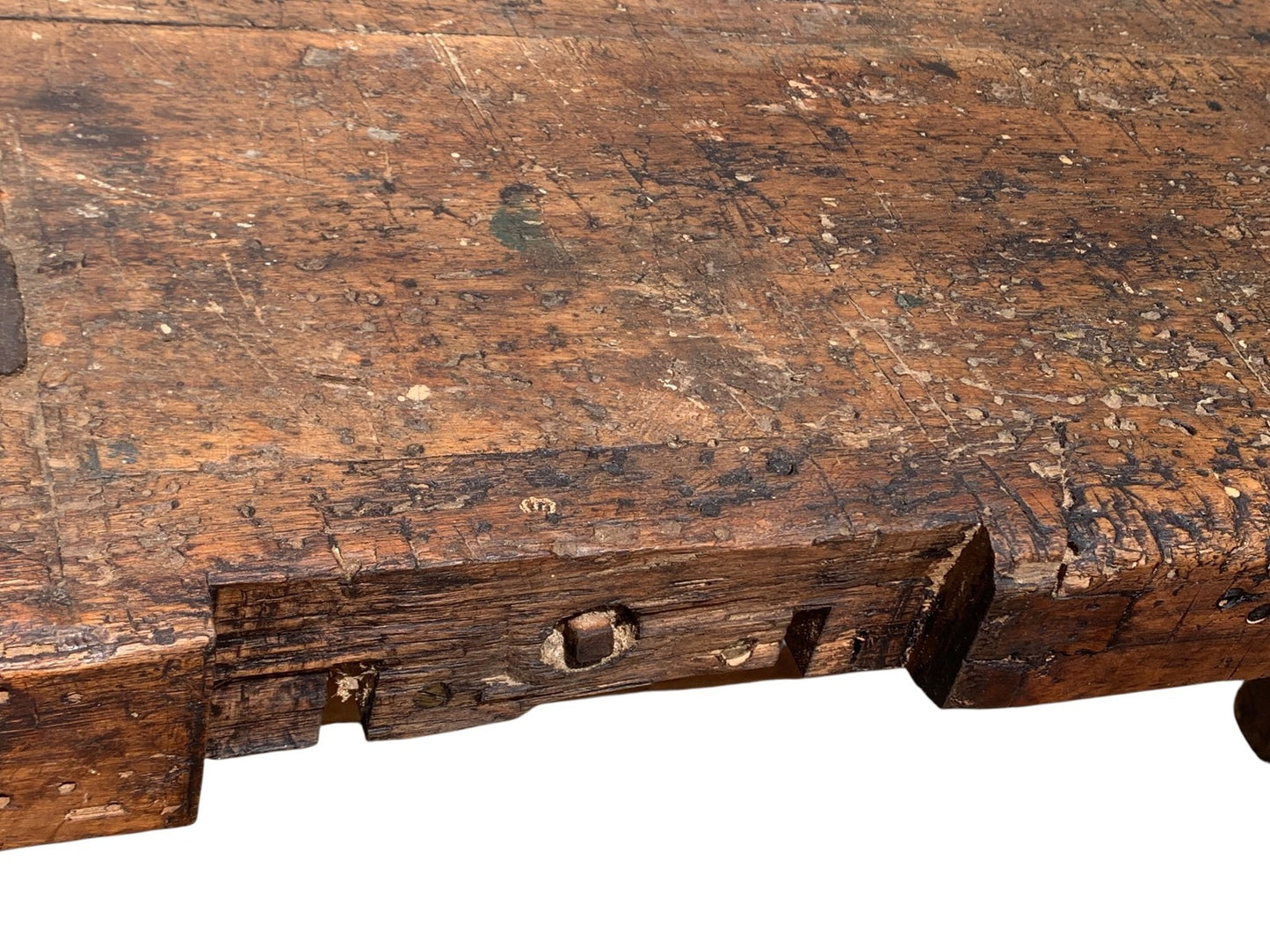 Vintage Industrial Timber Workbench Coffee Table Rustic Carpenter Bench Console